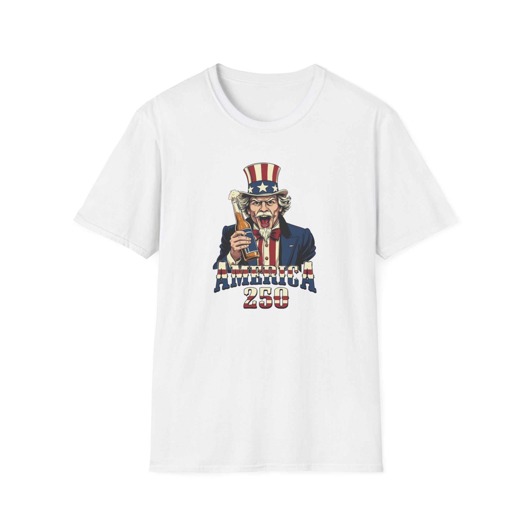 Uncle Sam Beer Graphic T-Shirt — Patriotic "America 250" Party Tee