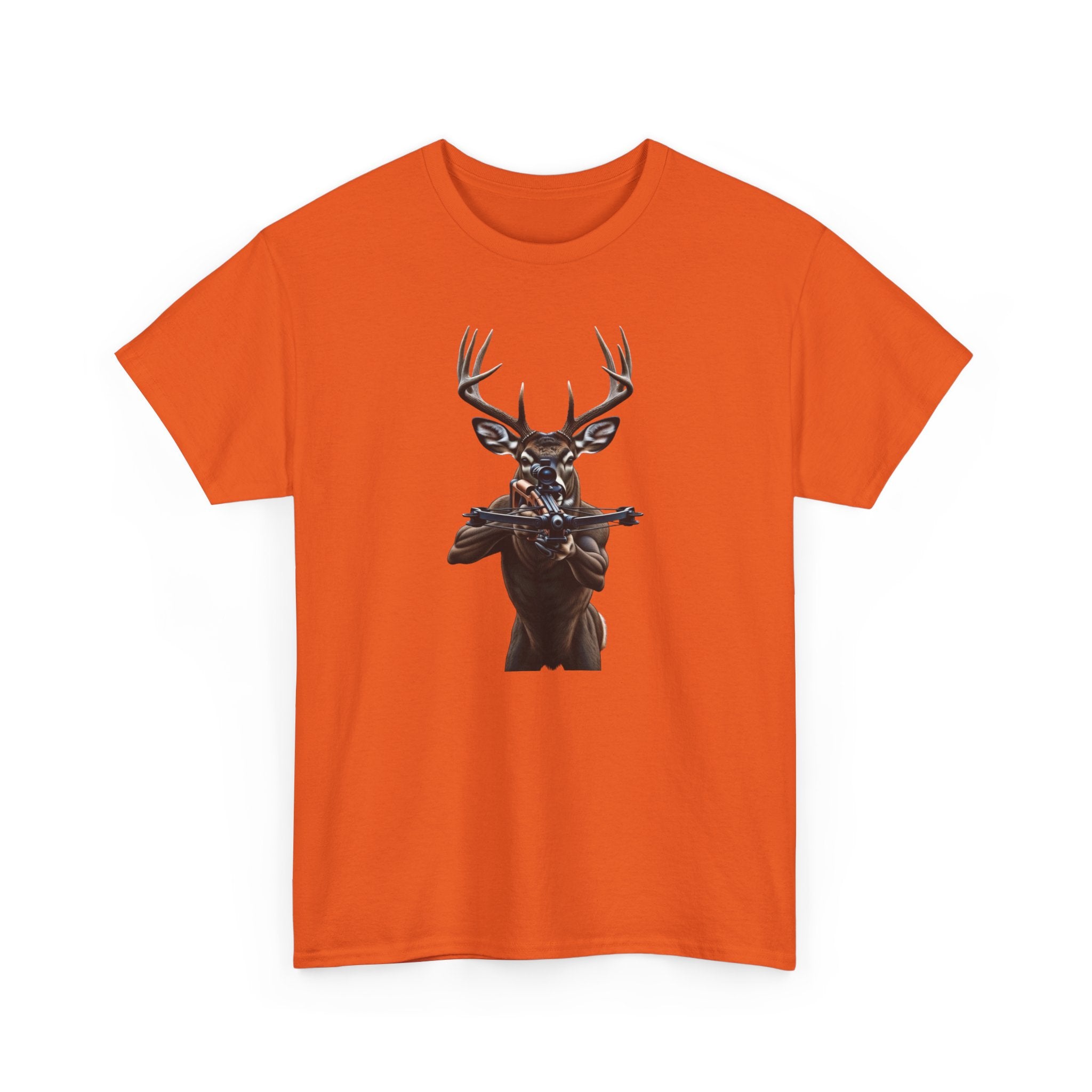 Deer Hunter Graphic Tee – Antlered Deer with Rifle T-Shirt