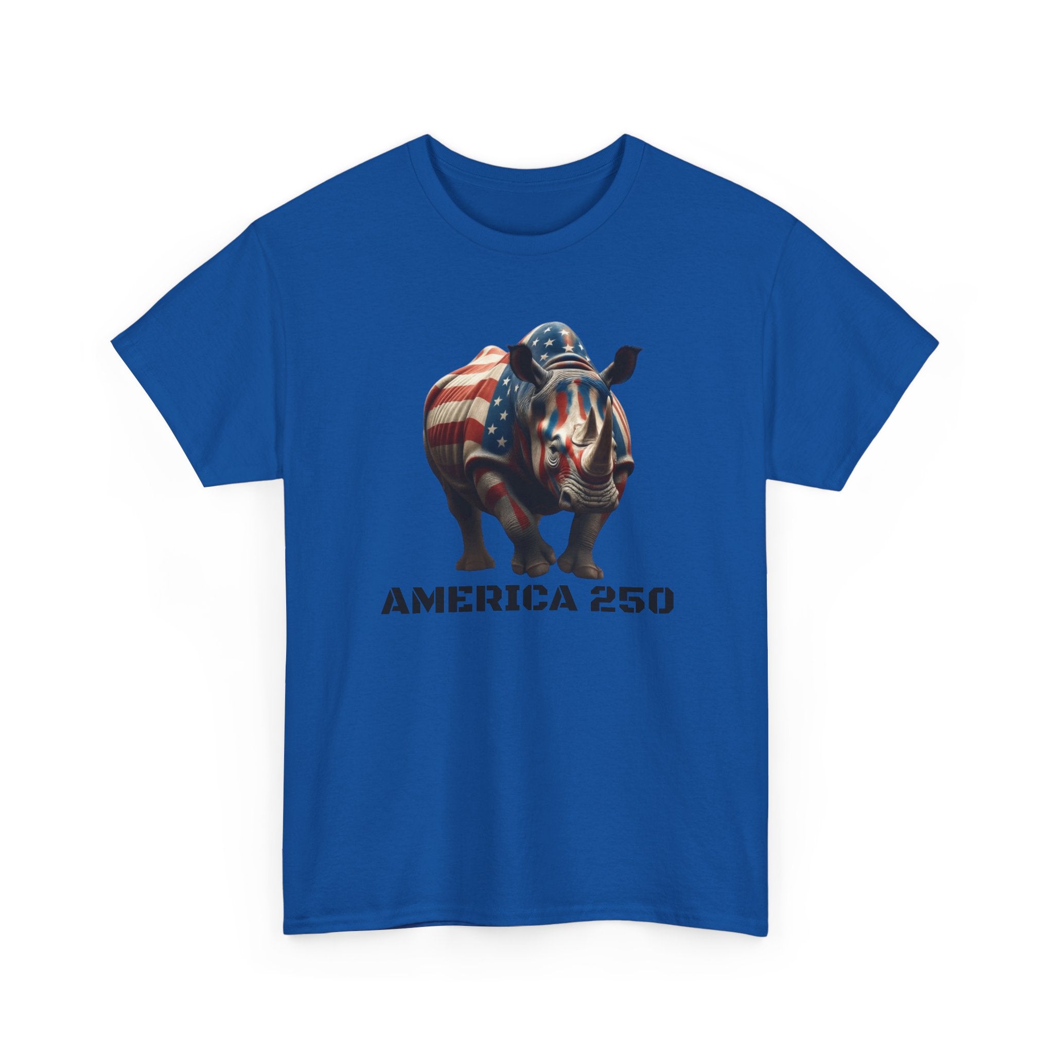 T-Shirt — America 250 Patriotic Rhinoceros Tee