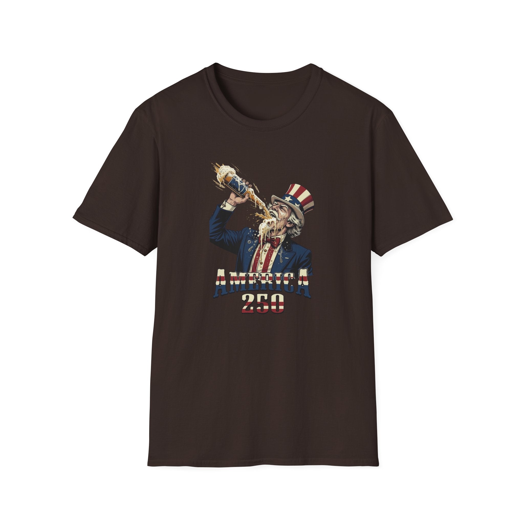 T-Shirt — Patriotic Uncle Sam Beer Chug Graphic (America 250)