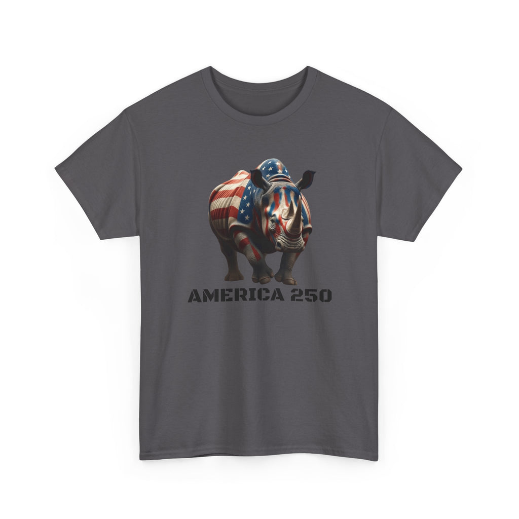 T-Shirt — America 250 Patriotic Rhinoceros Tee