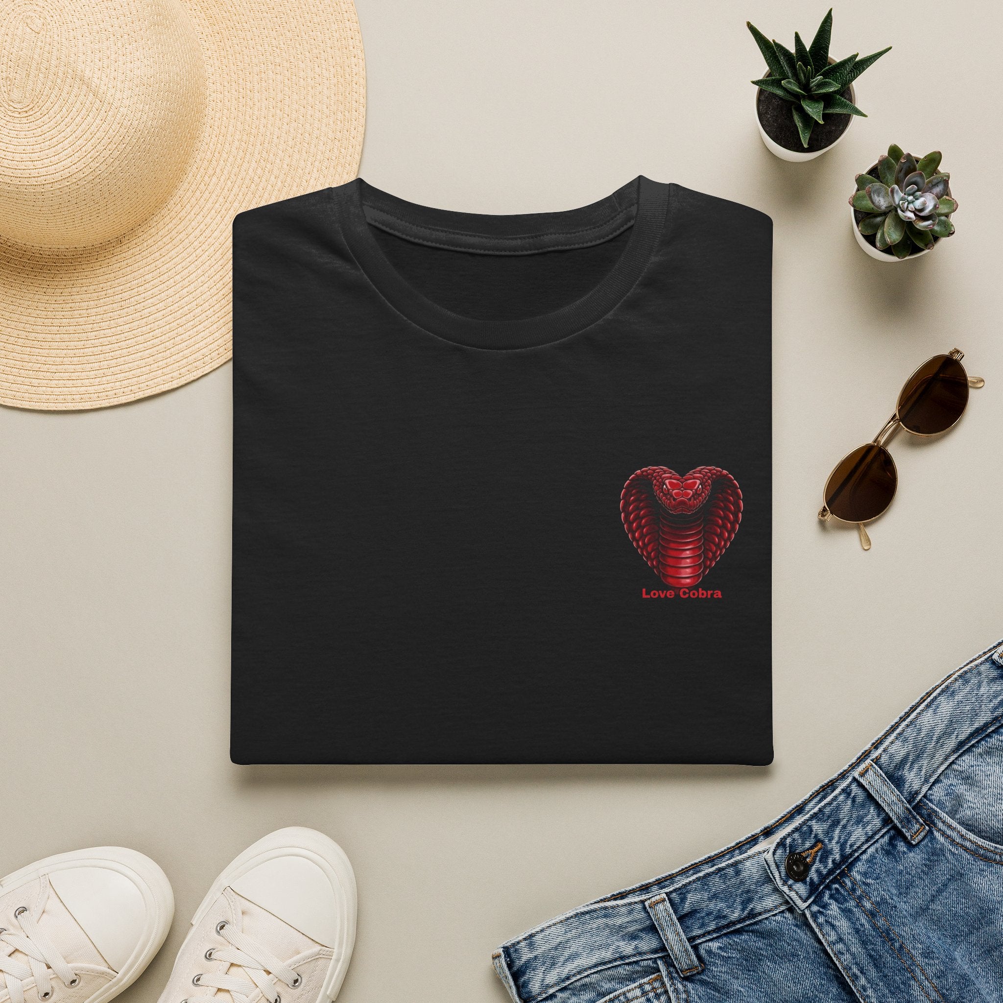 Heart Cobra T‑Shirt — 'Love Bites' Snake Heart Graphic Tee