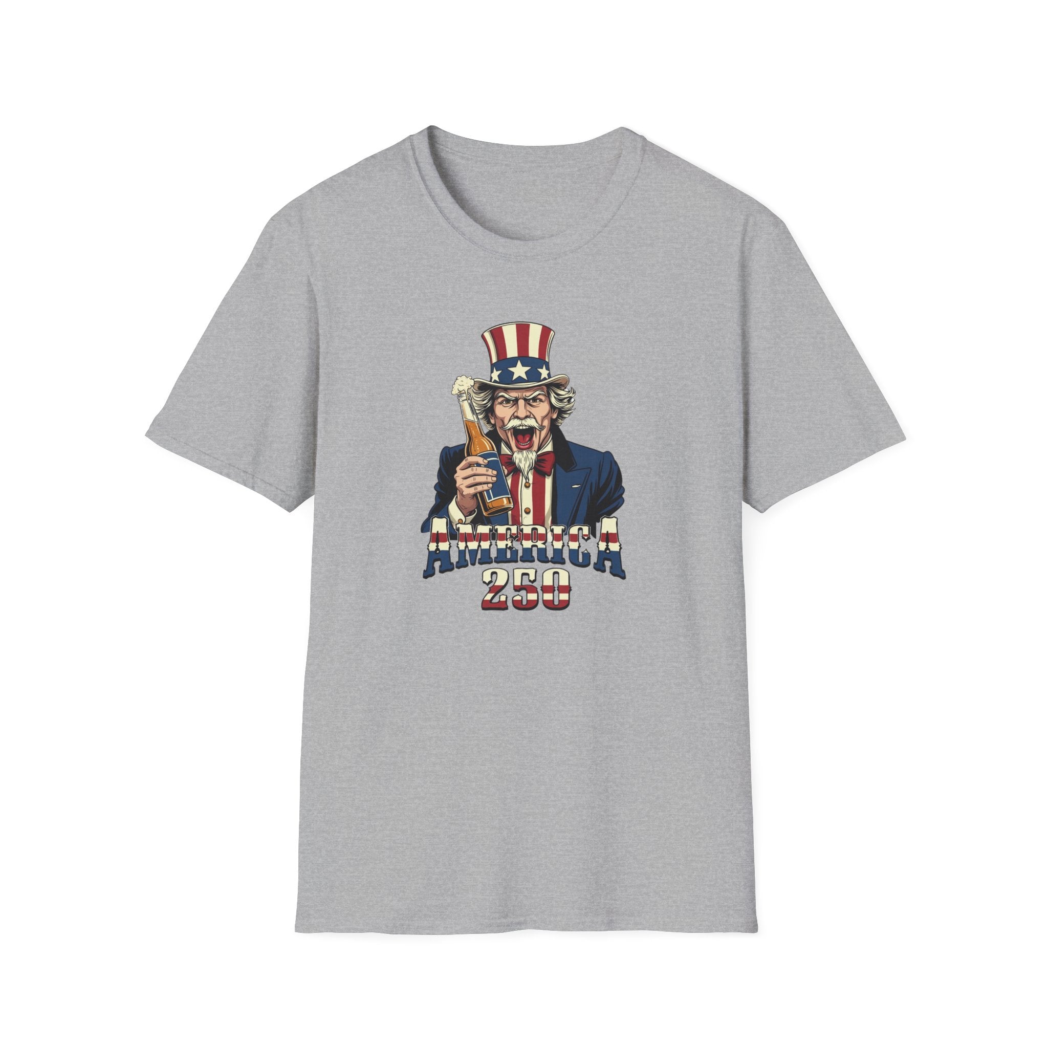 Uncle Sam Beer Graphic T-Shirt — Patriotic "America 250" Party Tee