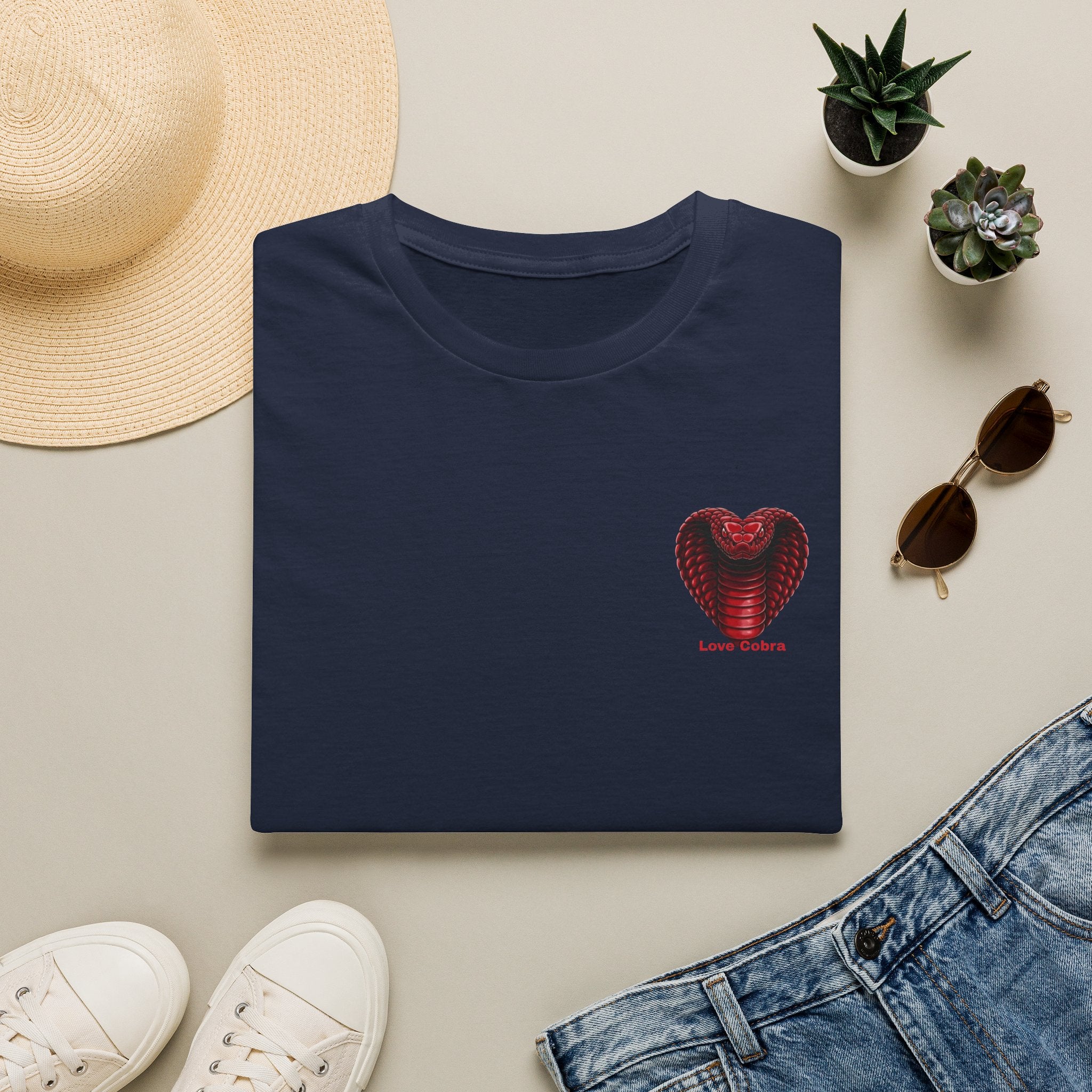 Heart Cobra T‑Shirt — 'Love Bites' Snake Heart Graphic Tee