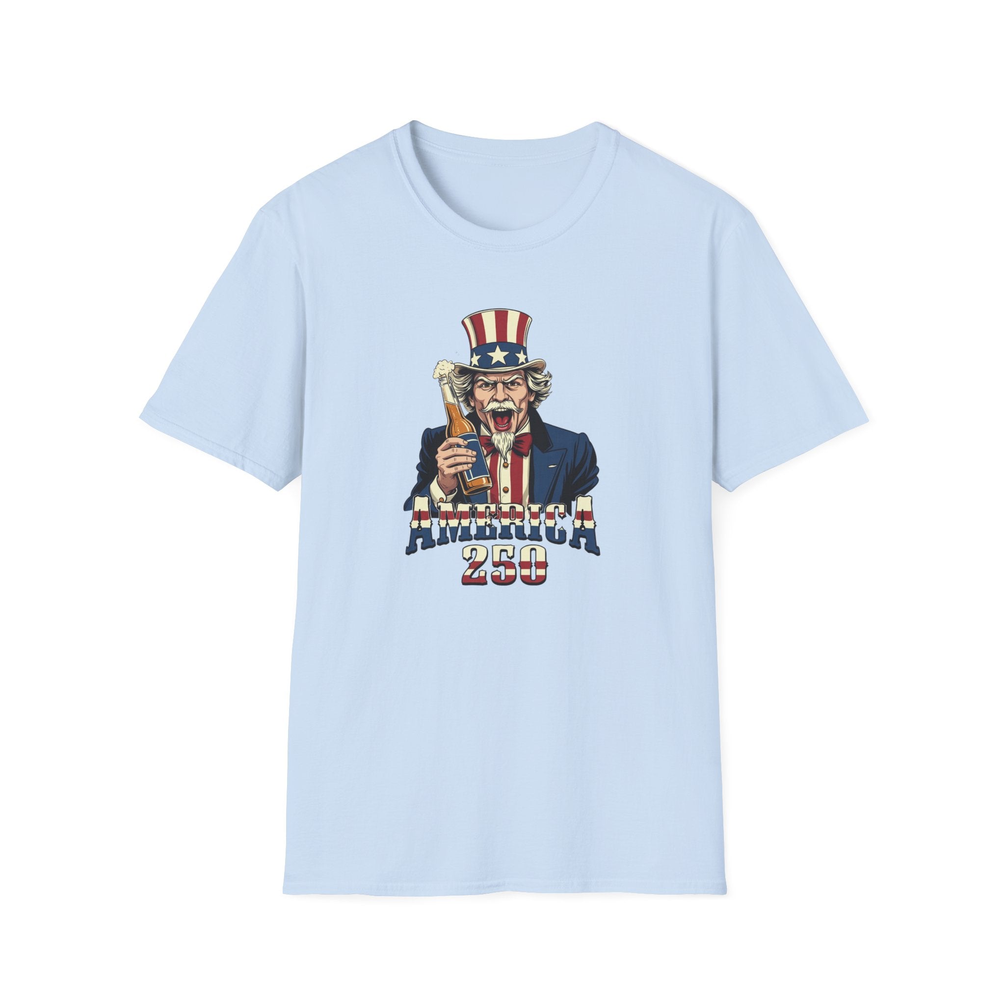Uncle Sam Beer Graphic T-Shirt — Patriotic "America 250" Party Tee