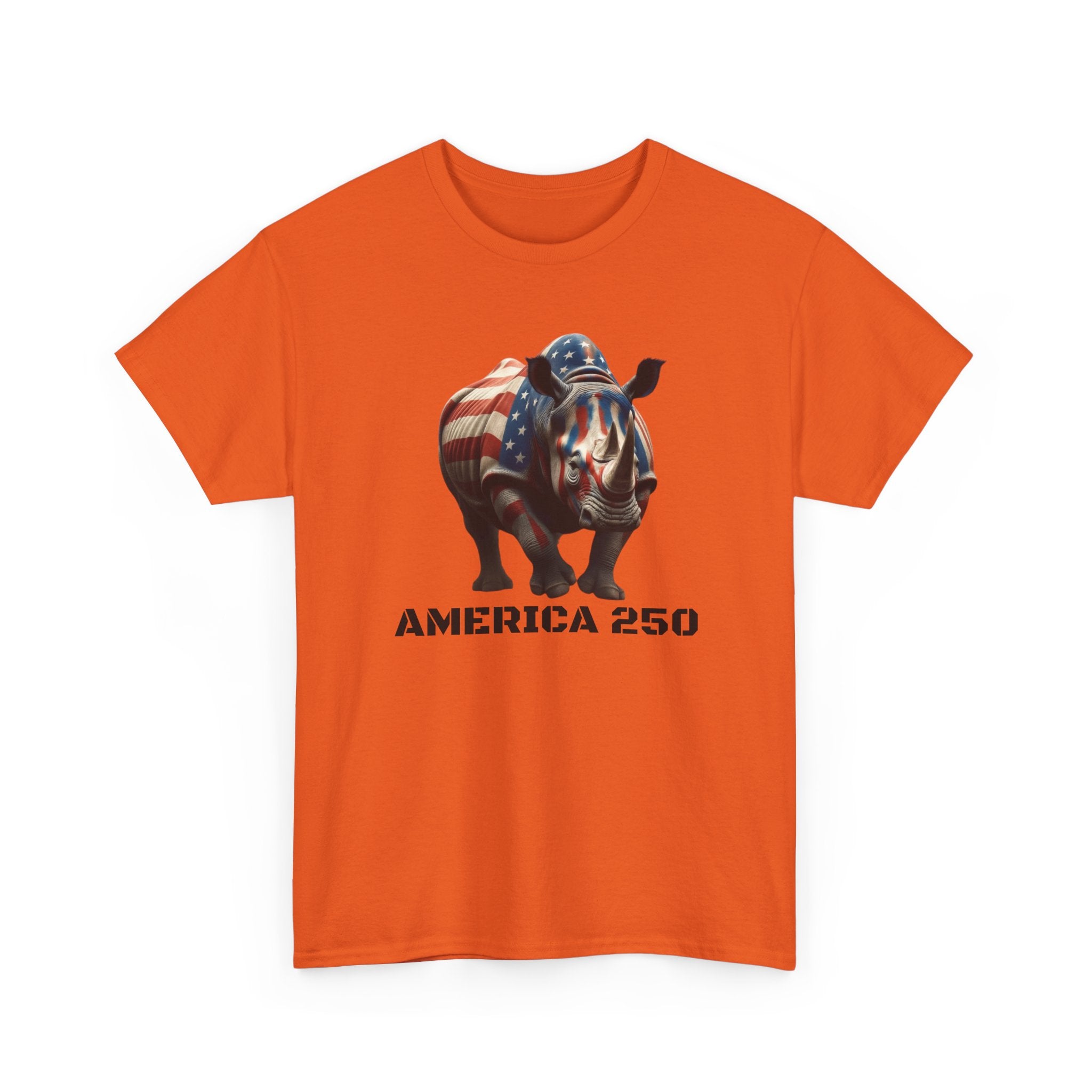 T-Shirt — America 250 Patriotic Rhinoceros Tee