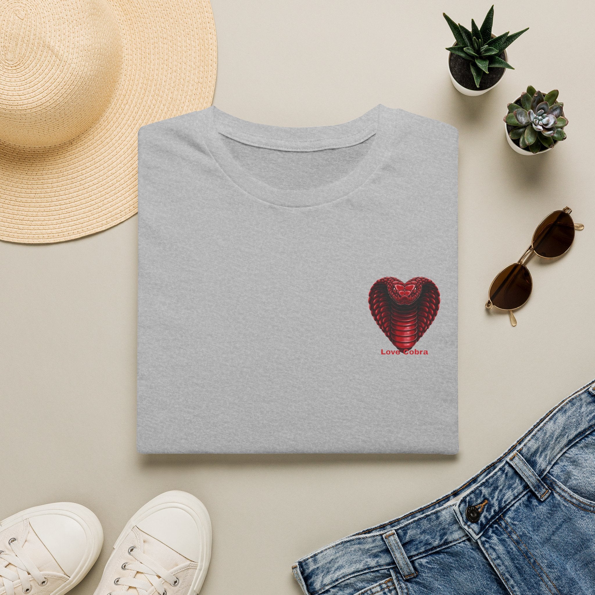 Heart Cobra T‑Shirt — 'Love Bites' Snake Heart Graphic Tee