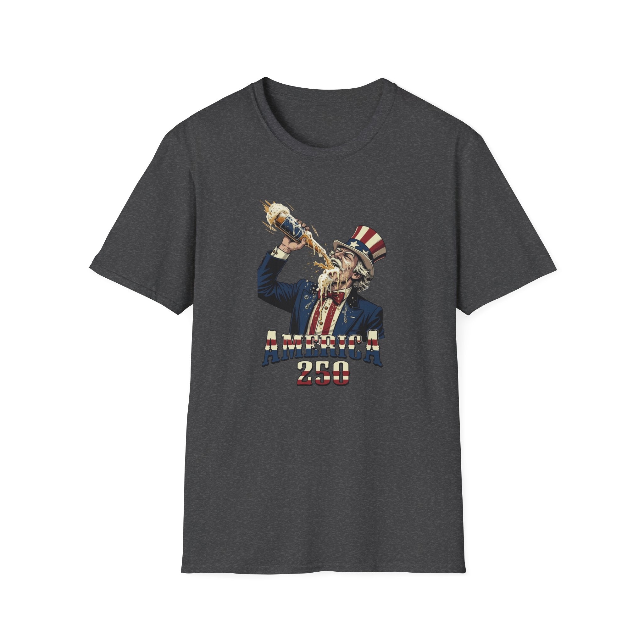 T-Shirt — Patriotic Uncle Sam Beer Chug Graphic (America 250)