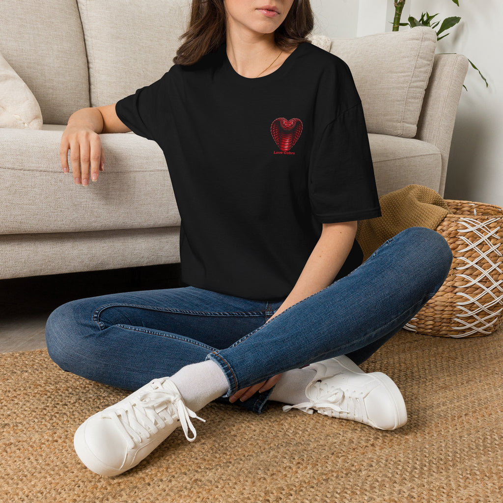 Heart Cobra T‑Shirt — 'Love Bites' Snake Heart Graphic Tee