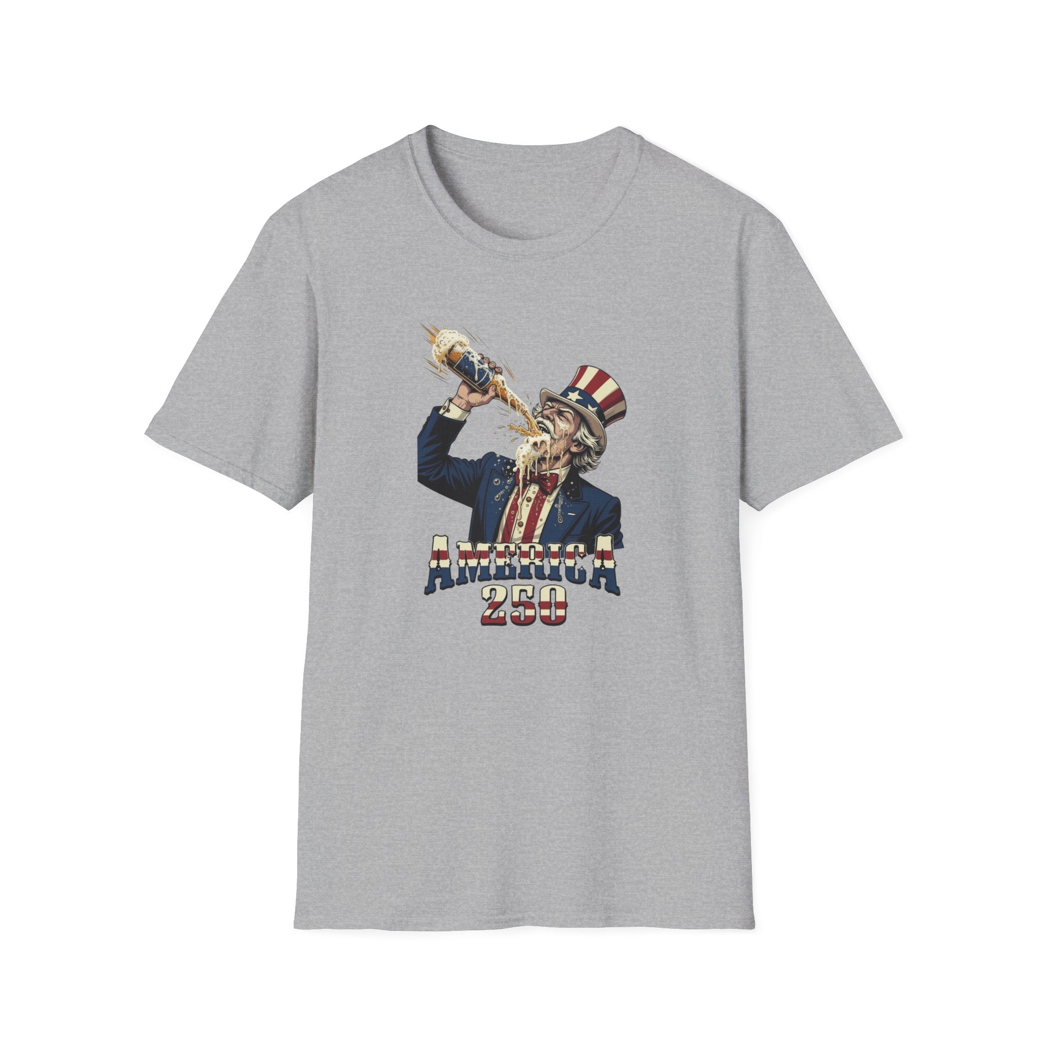 T-Shirt — Patriotic Uncle Sam Beer Chug Graphic (America 250)
