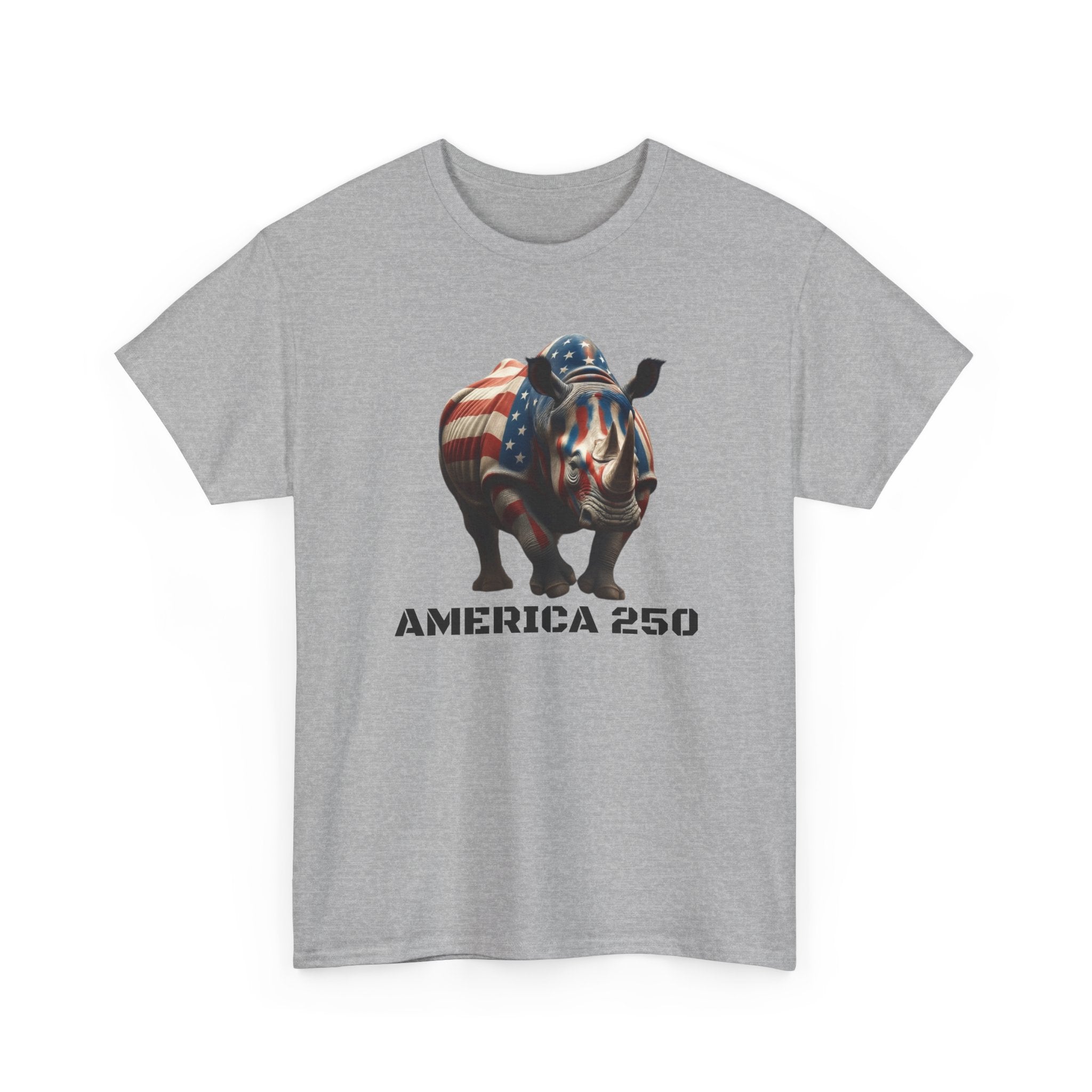 T-Shirt — America 250 Patriotic Rhinoceros Tee