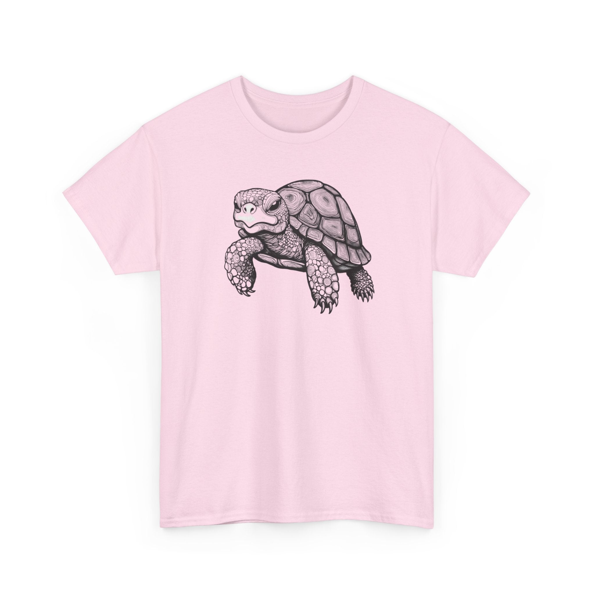 Turtle Illustration T‑Shirt — Hand‑Drawn Black & White Desert Tortoise Tee