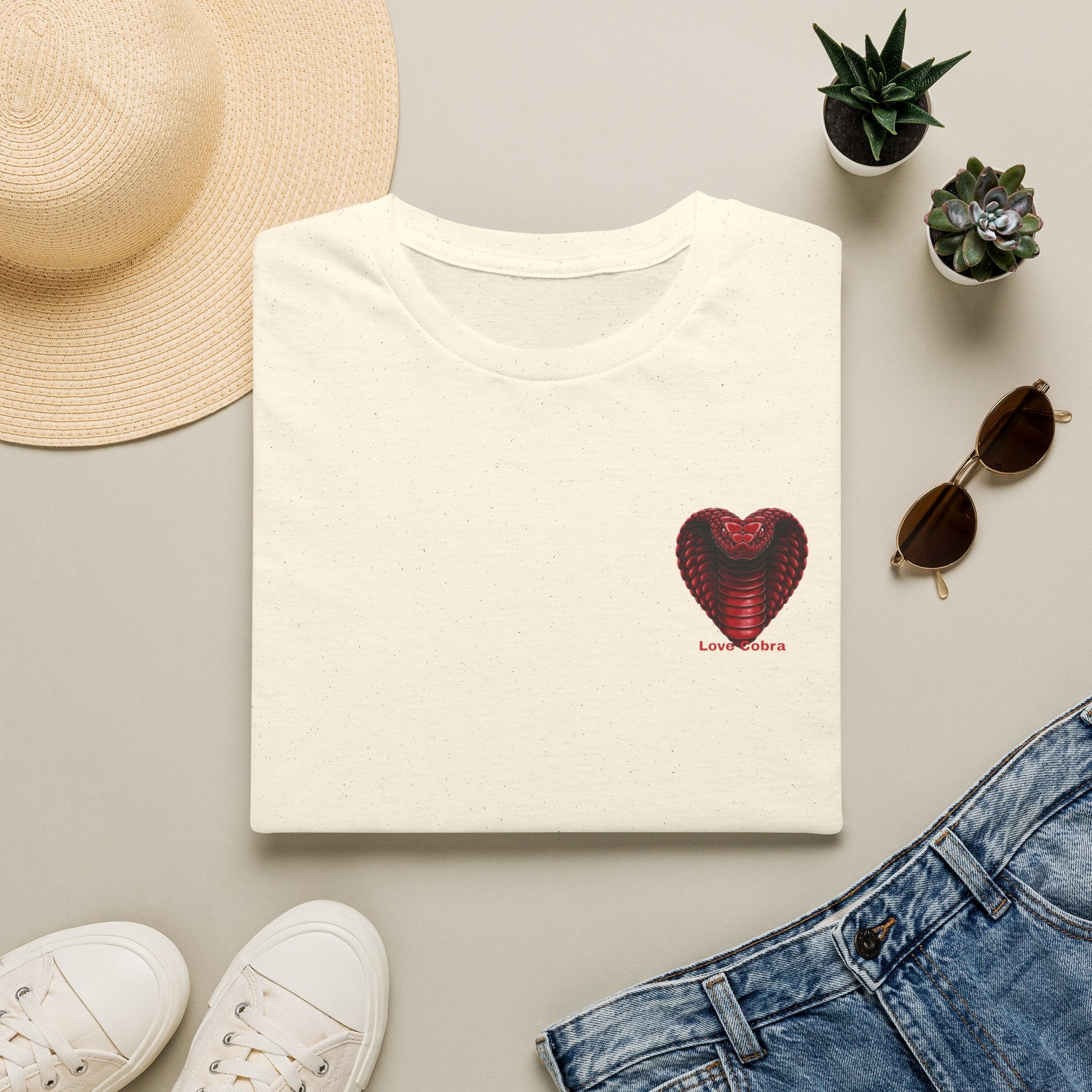 Heart Cobra T‑Shirt — 'Love Bites' Snake Heart Graphic Tee