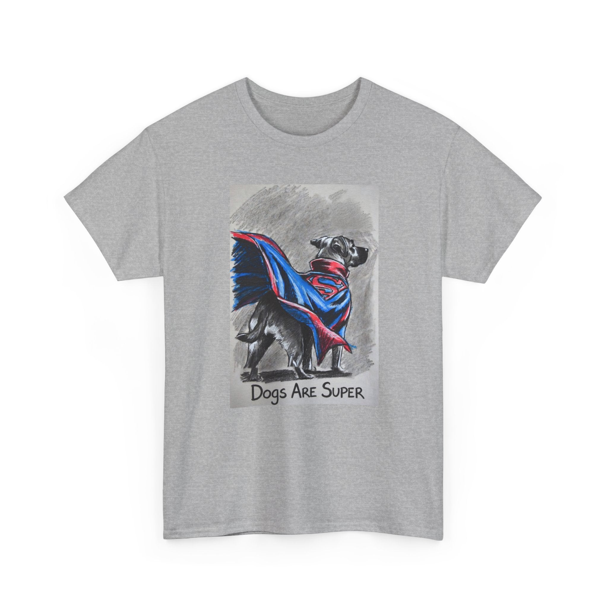 Dog Lover T‑Shirt — "Dogs Are Super" Superhero Dog Graphic Tee