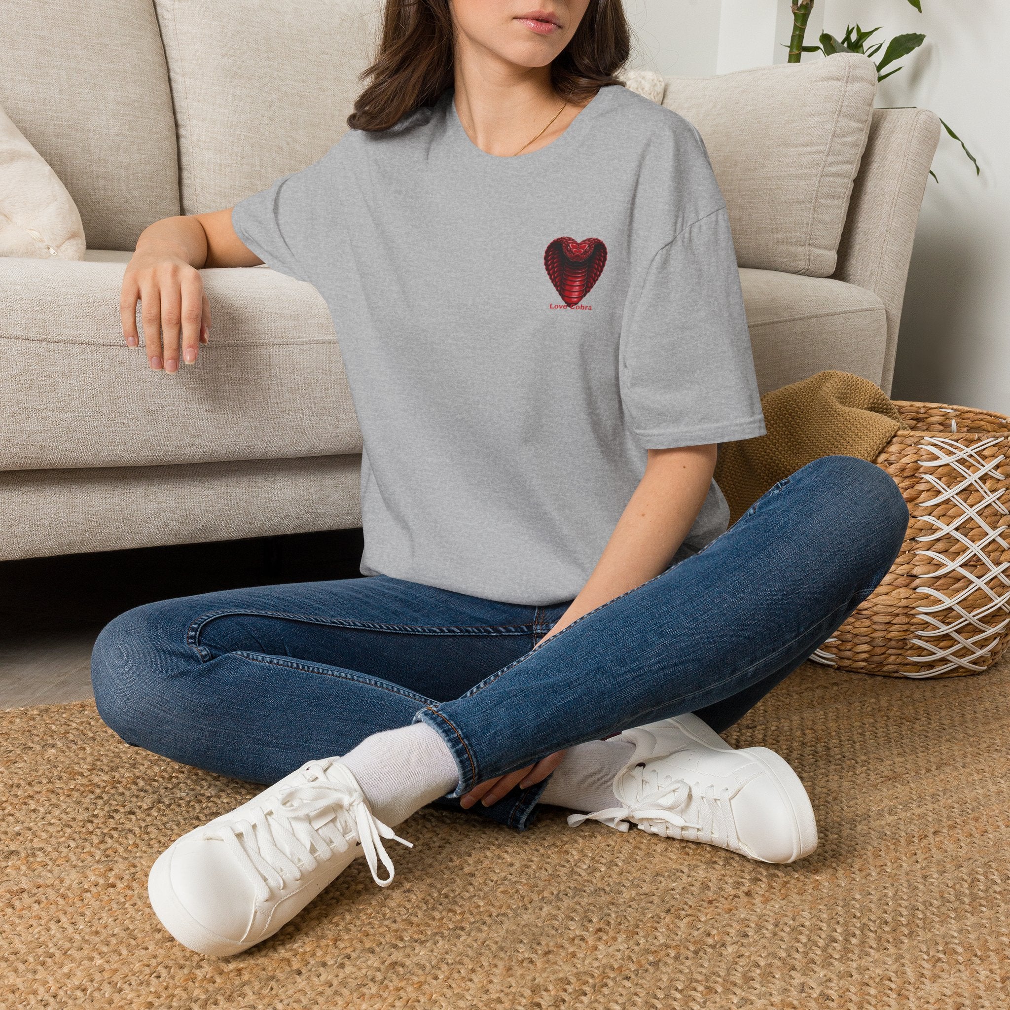 Heart Cobra T‑Shirt — 'Love Bites' Snake Heart Graphic Tee