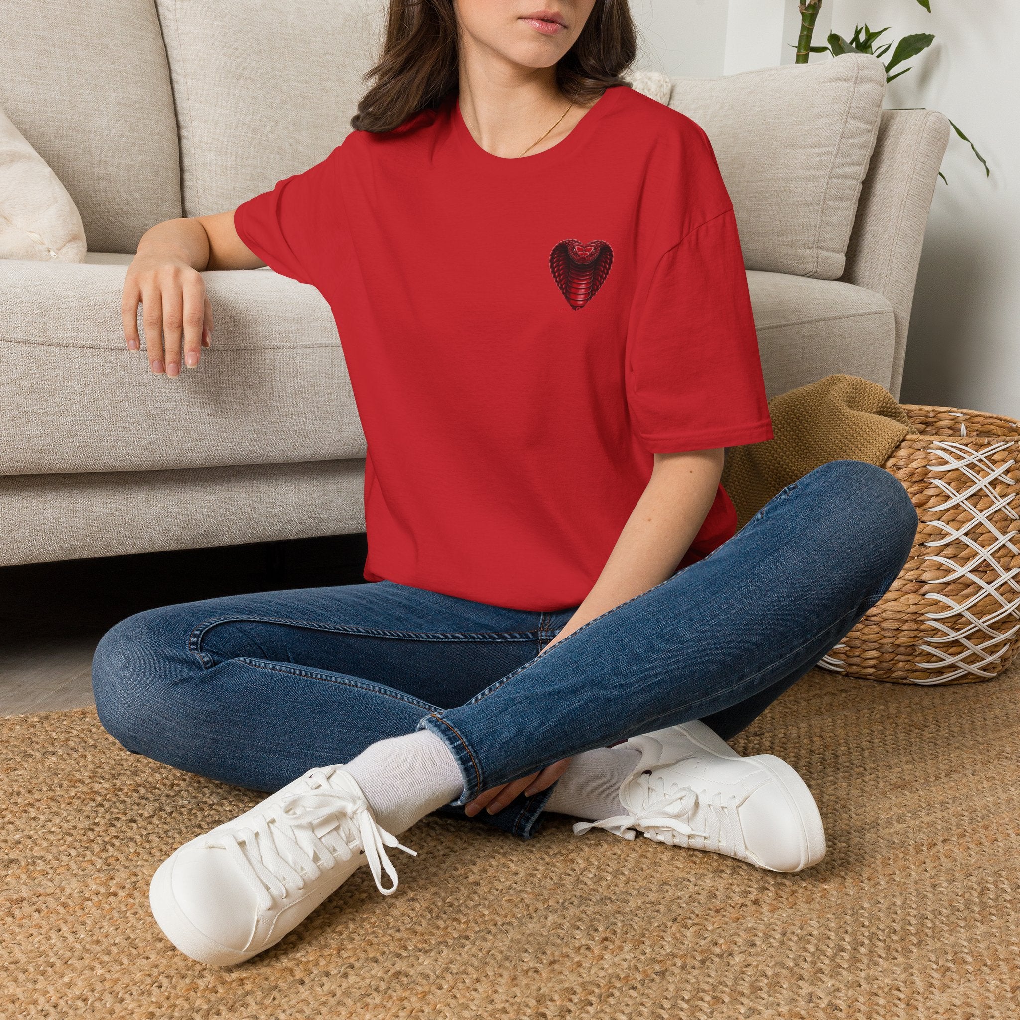 Heart Cobra T‑Shirt — 'Love Bites' Snake Heart Graphic Tee