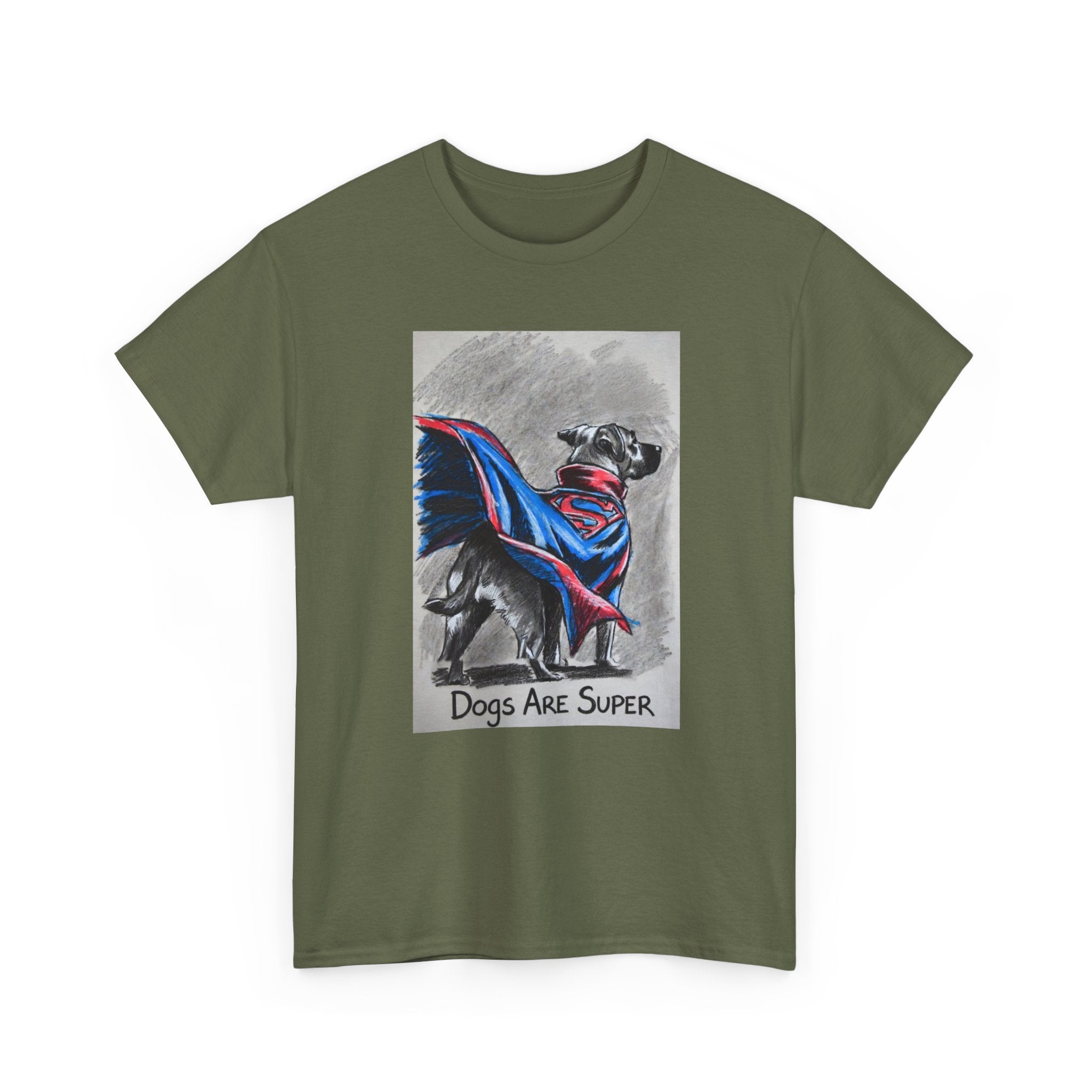 Dog Lover T‑Shirt — "Dogs Are Super" Superhero Dog Graphic Tee