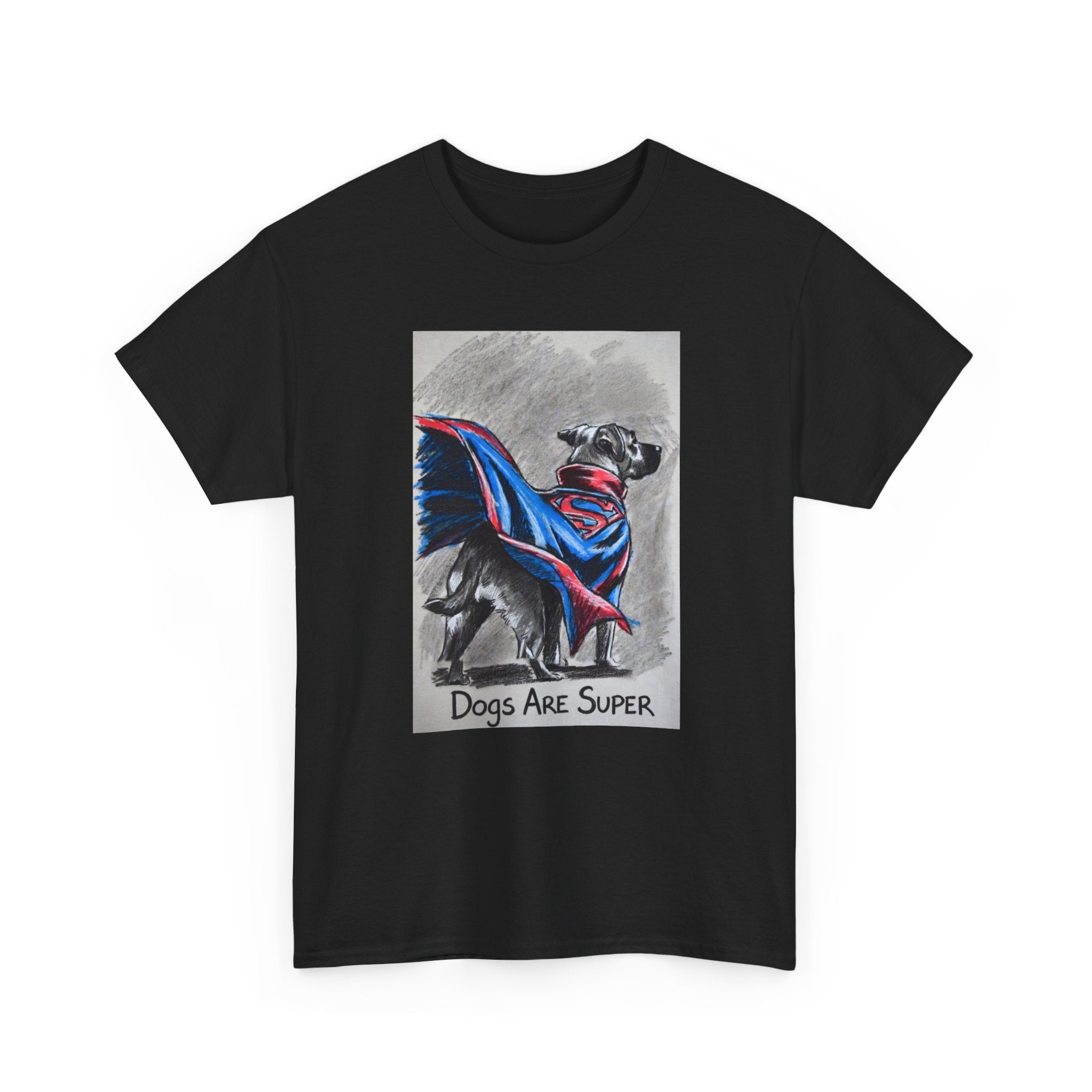 Dog Lover T‑Shirt — "Dogs Are Super" Superhero Dog Graphic Tee