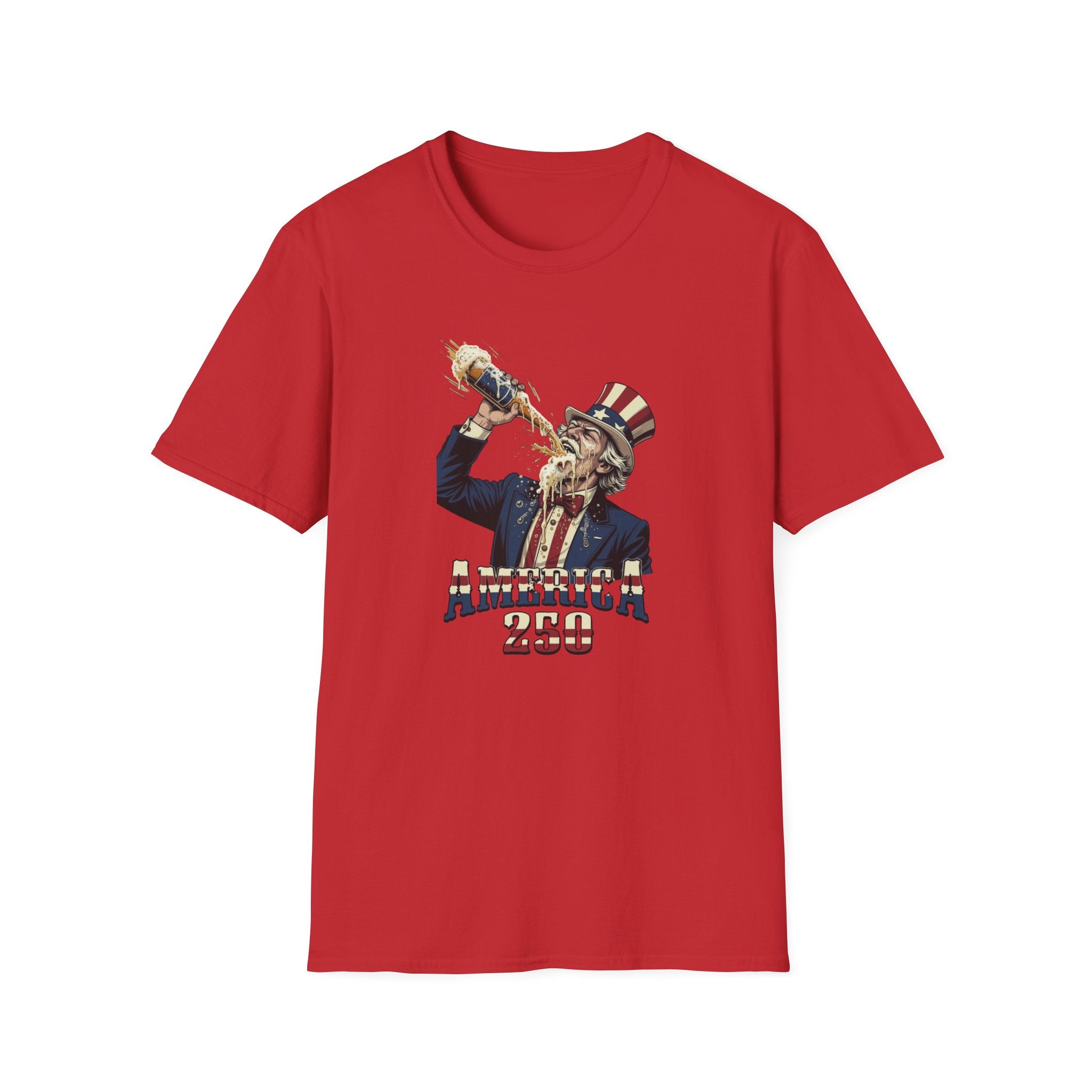 T-Shirt — Patriotic Uncle Sam Beer Chug Graphic (America 250)