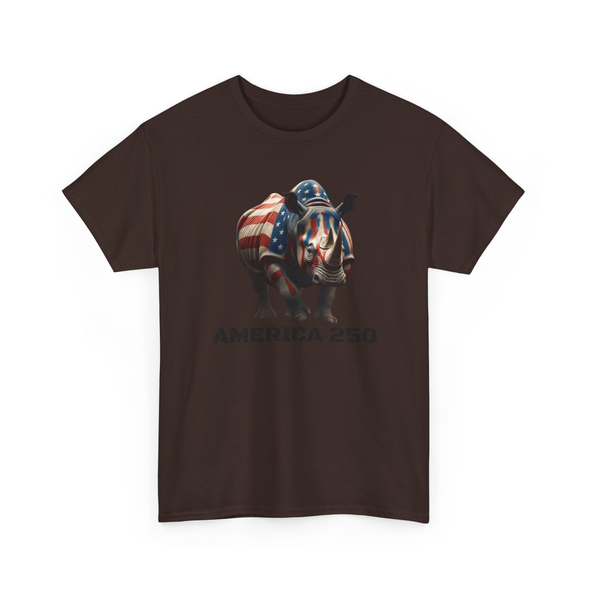 T-Shirt — America 250 Patriotic Rhinoceros Tee