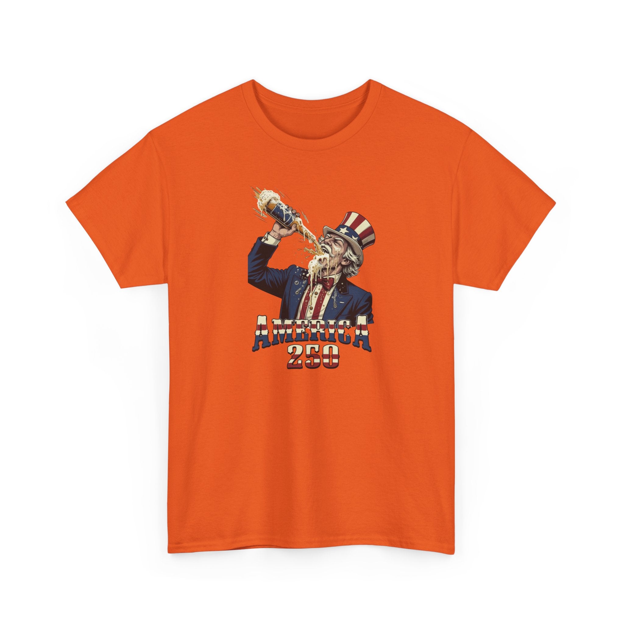 T-Shirt — Vintage Uncle Sam Chugging 'America 250' Patriotic Tee