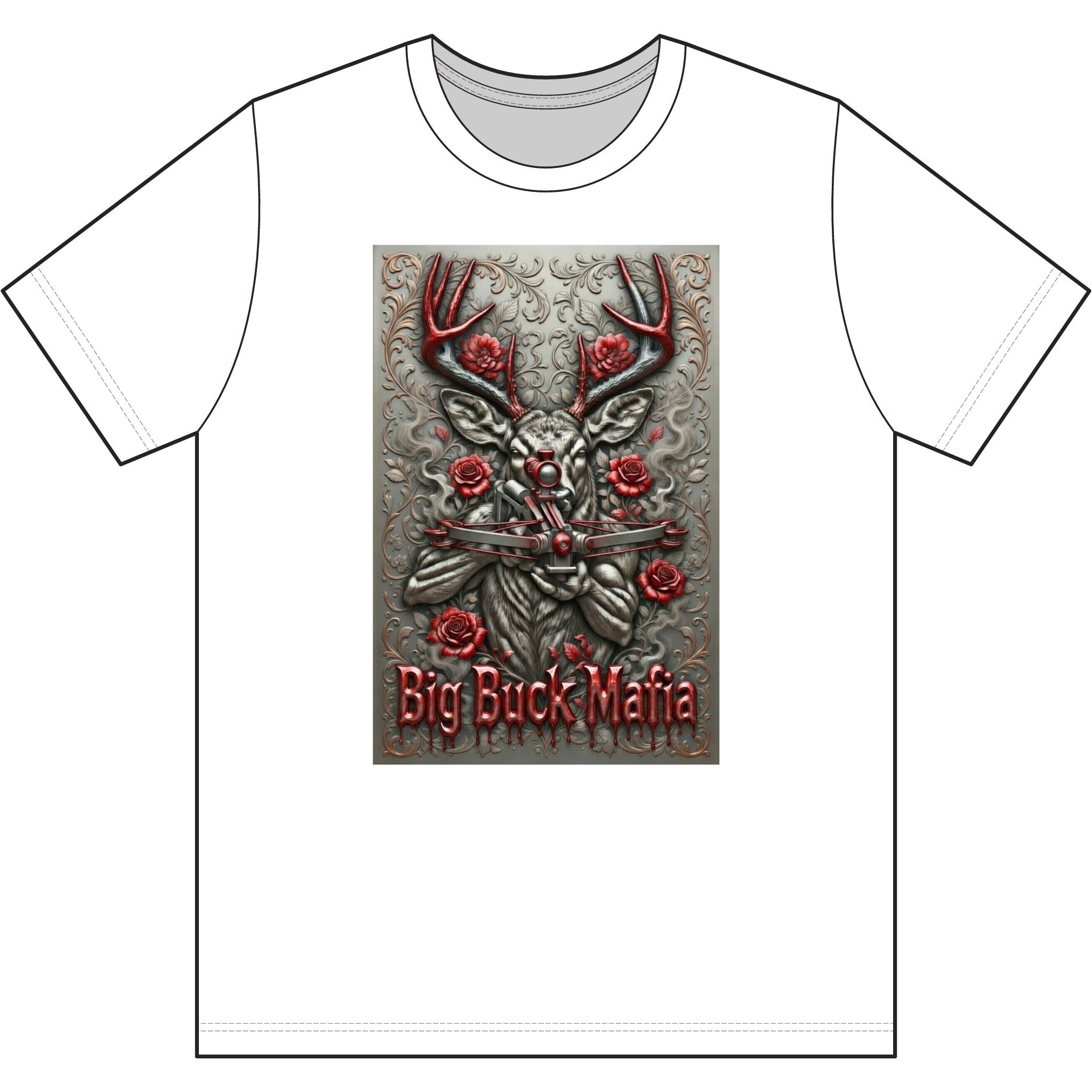 Deer Skull with Roses T-Shirt | Big Buck Mafia
