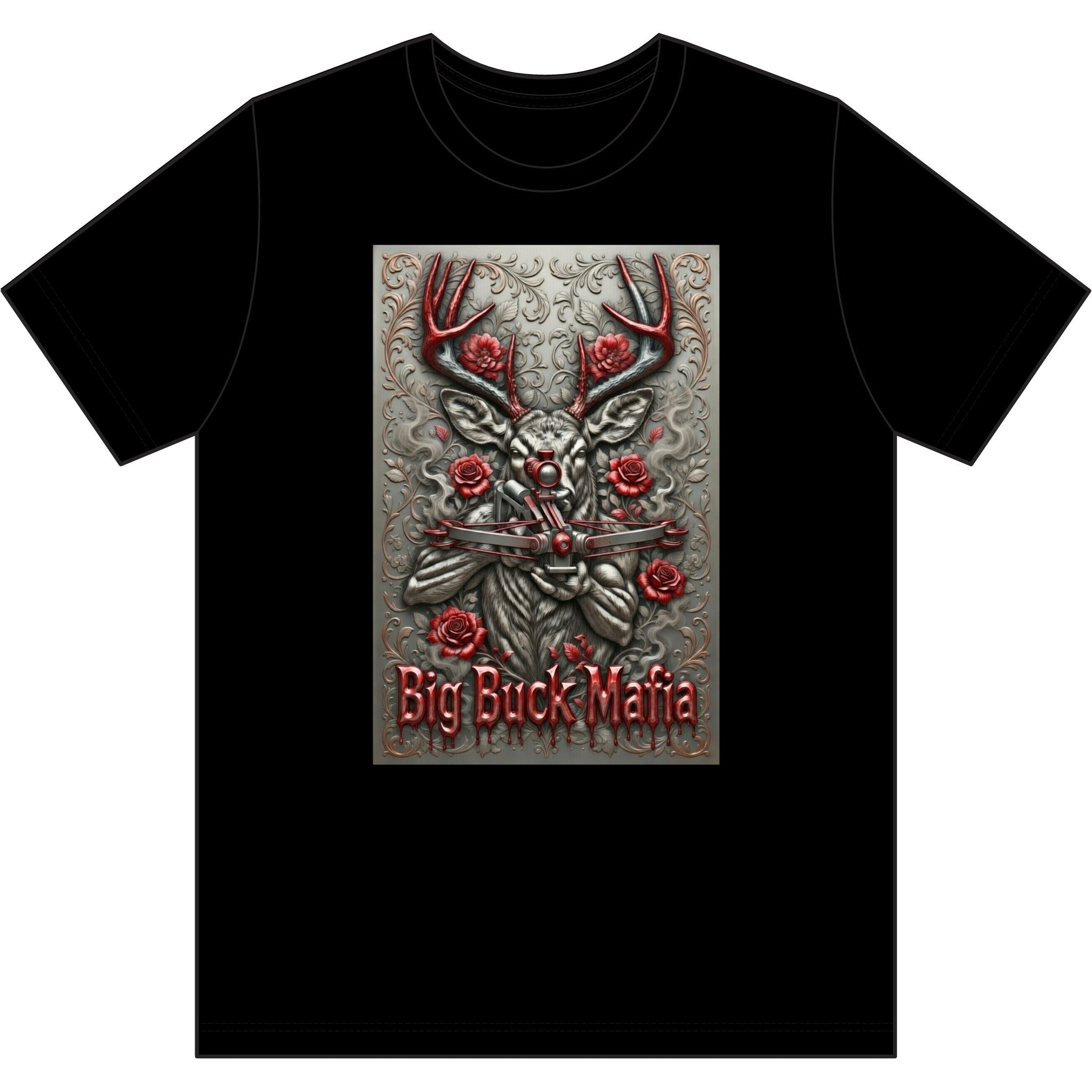 Deer Skull with Roses T-Shirt | Big Buck Mafia