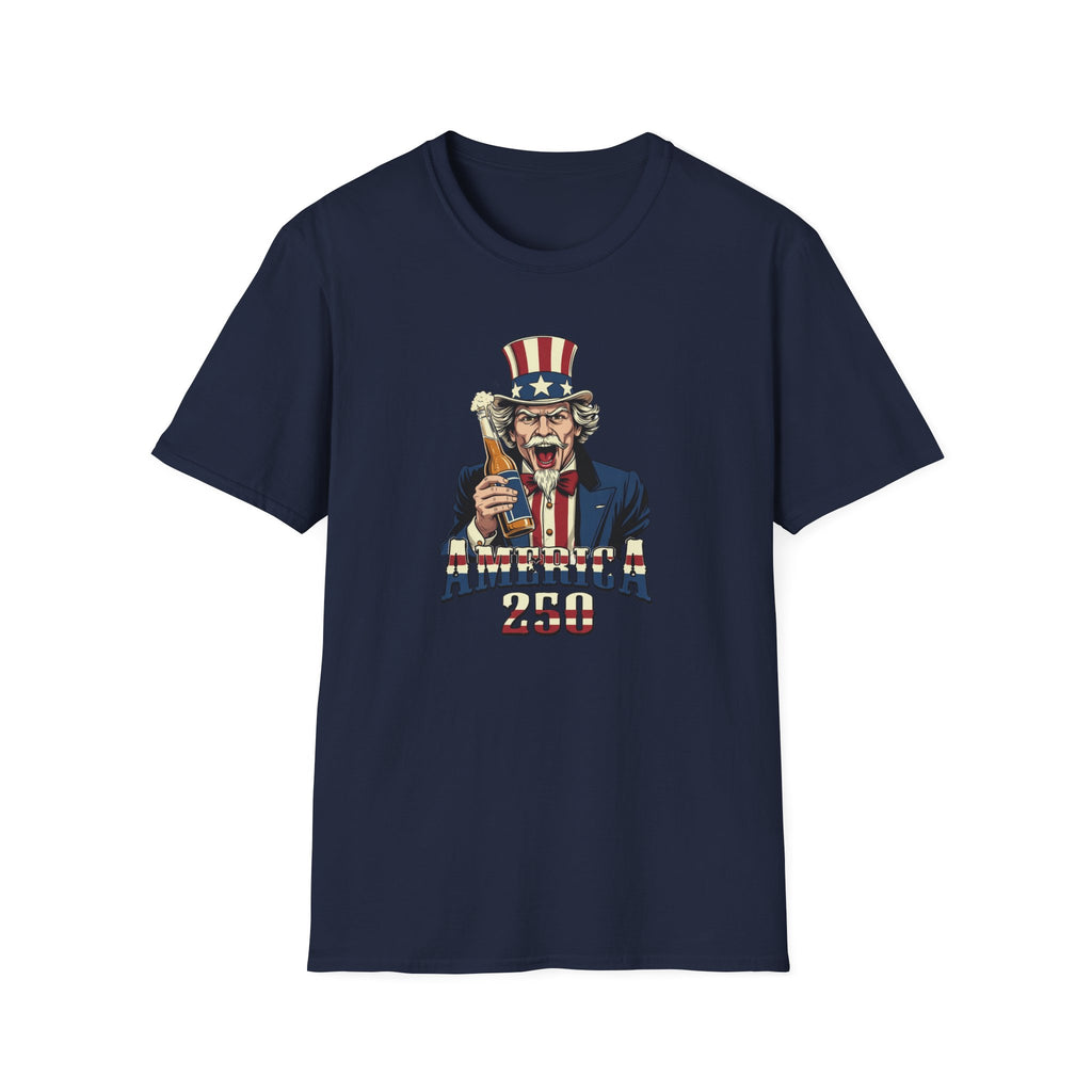 Uncle Sam Beer Graphic T-Shirt — Patriotic "America 250" Party Tee