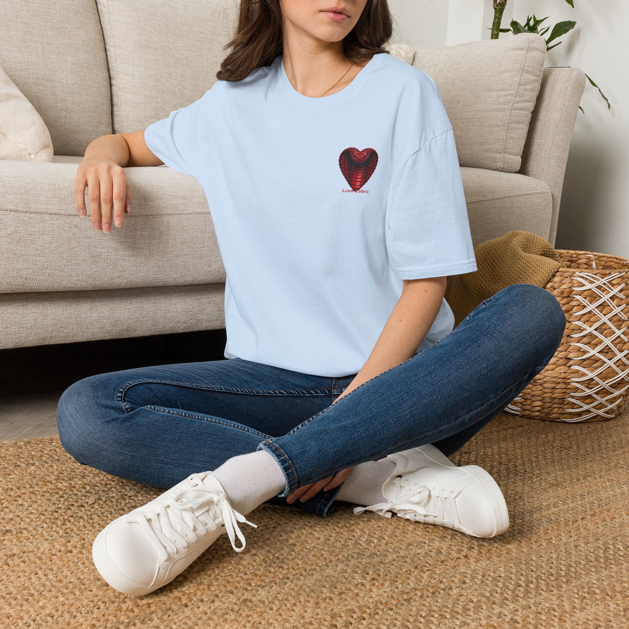 Heart Cobra T‑Shirt — 'Love Bites' Snake Heart Graphic Tee