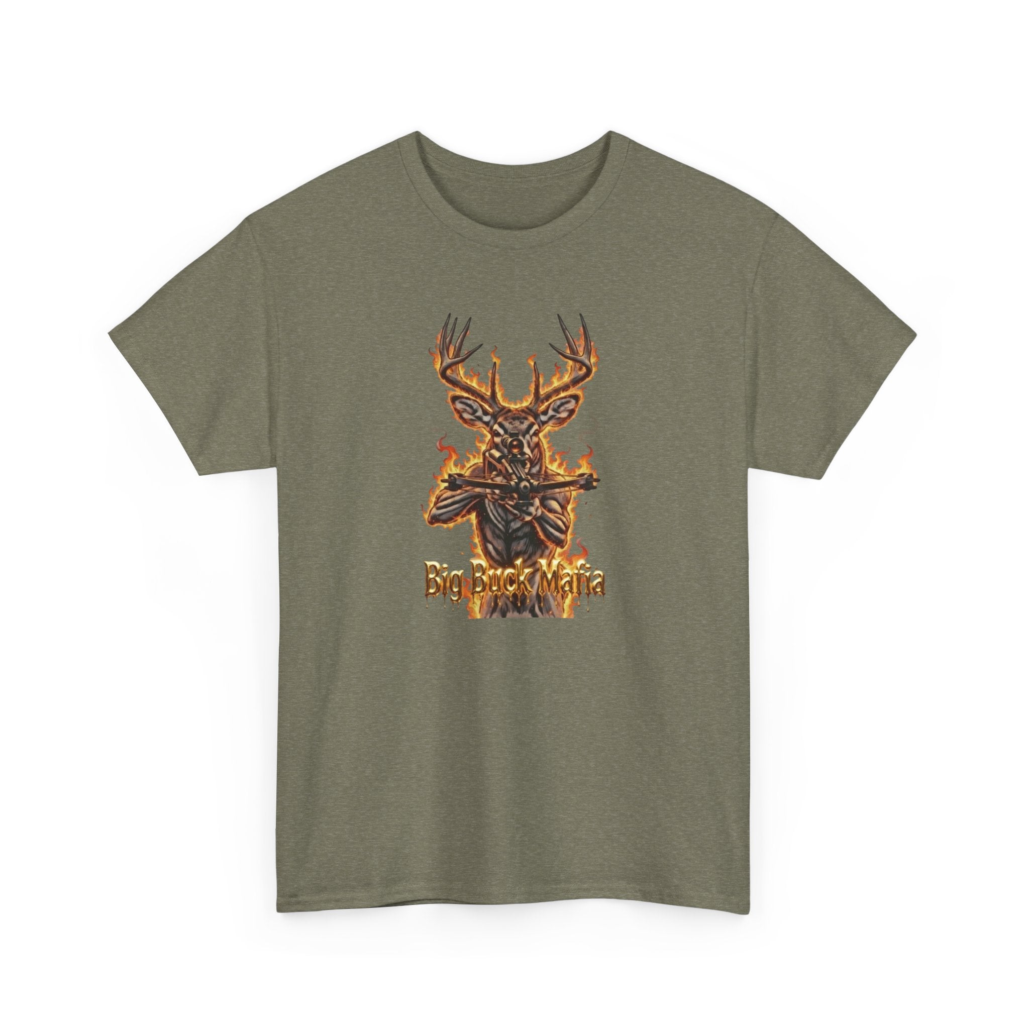 Deer Skull Flame Tee — "Big Buck Mafia" Hunting Graphic T-Shirt