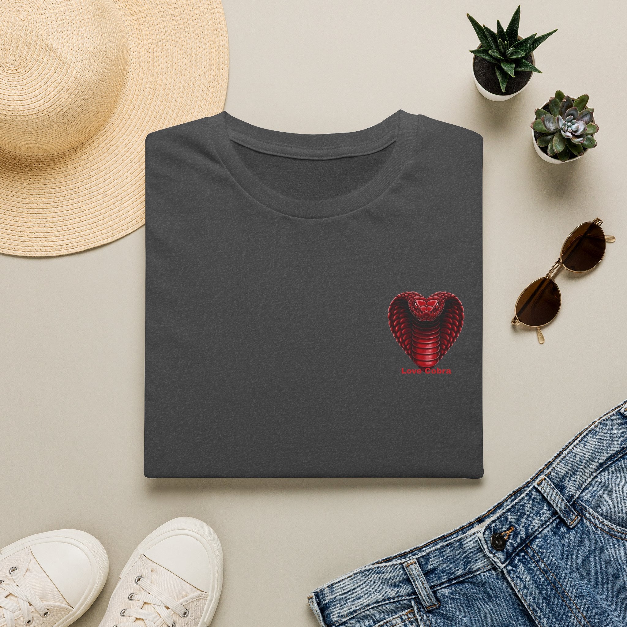 Heart Cobra T‑Shirt — 'Love Bites' Snake Heart Graphic Tee