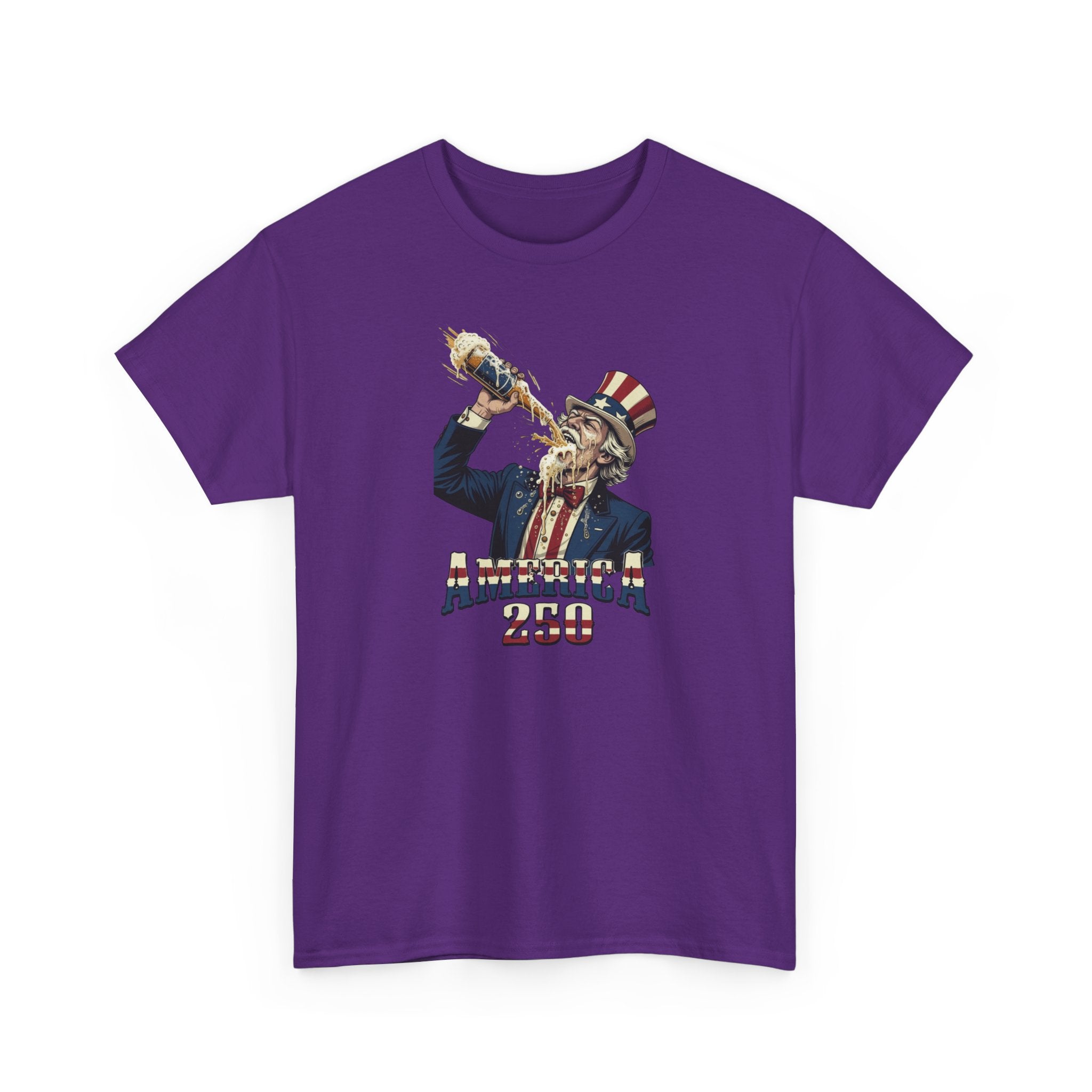 T-Shirt — Vintage Uncle Sam Chugging 'America 250' Patriotic Tee