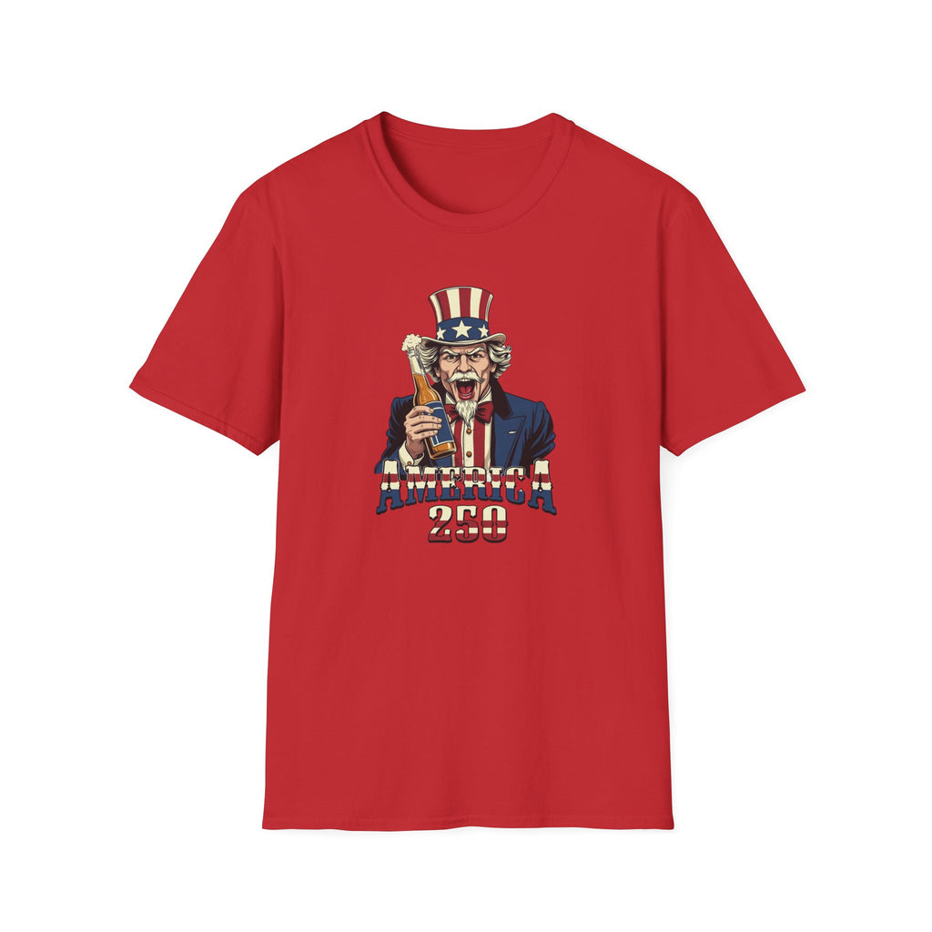 Uncle Sam Beer Graphic T-Shirt — Patriotic "America 250" Party Tee