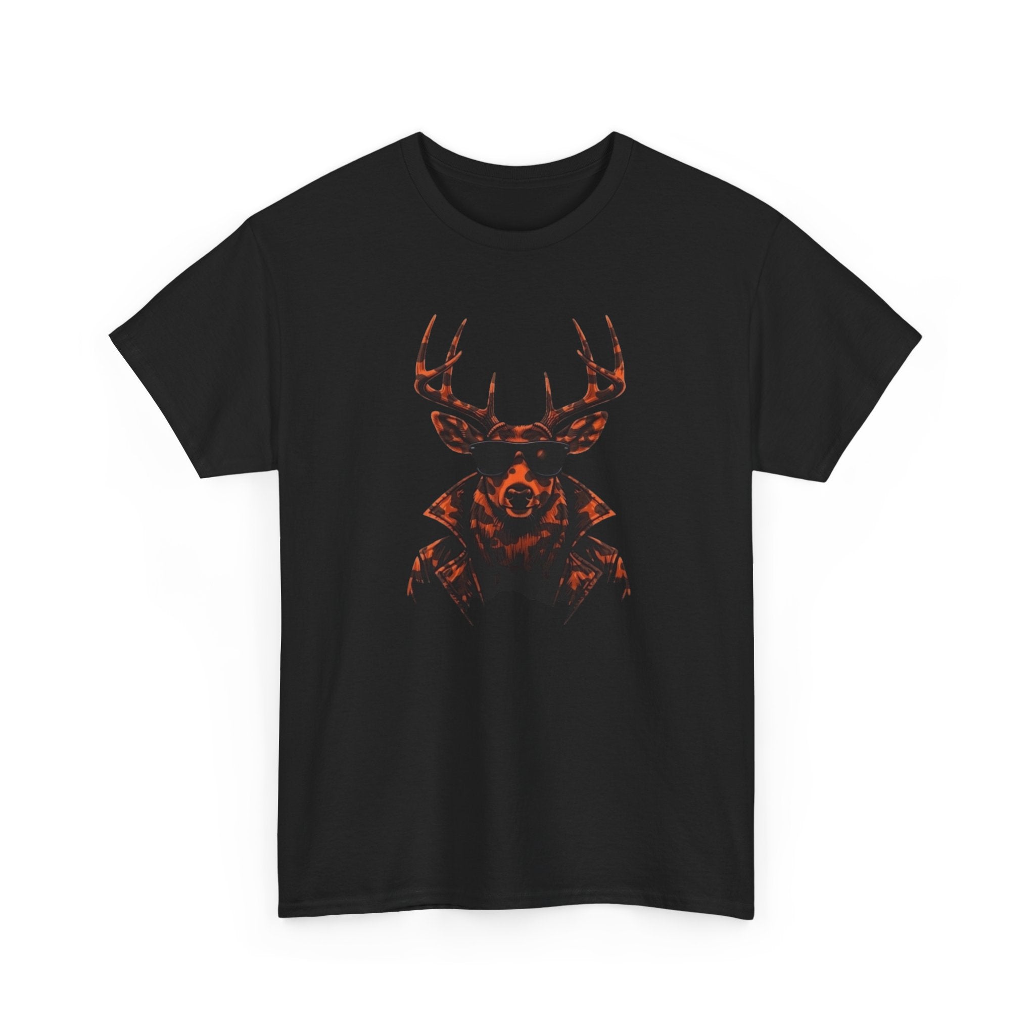 Deer Skull Orange Camo Graphic Tee