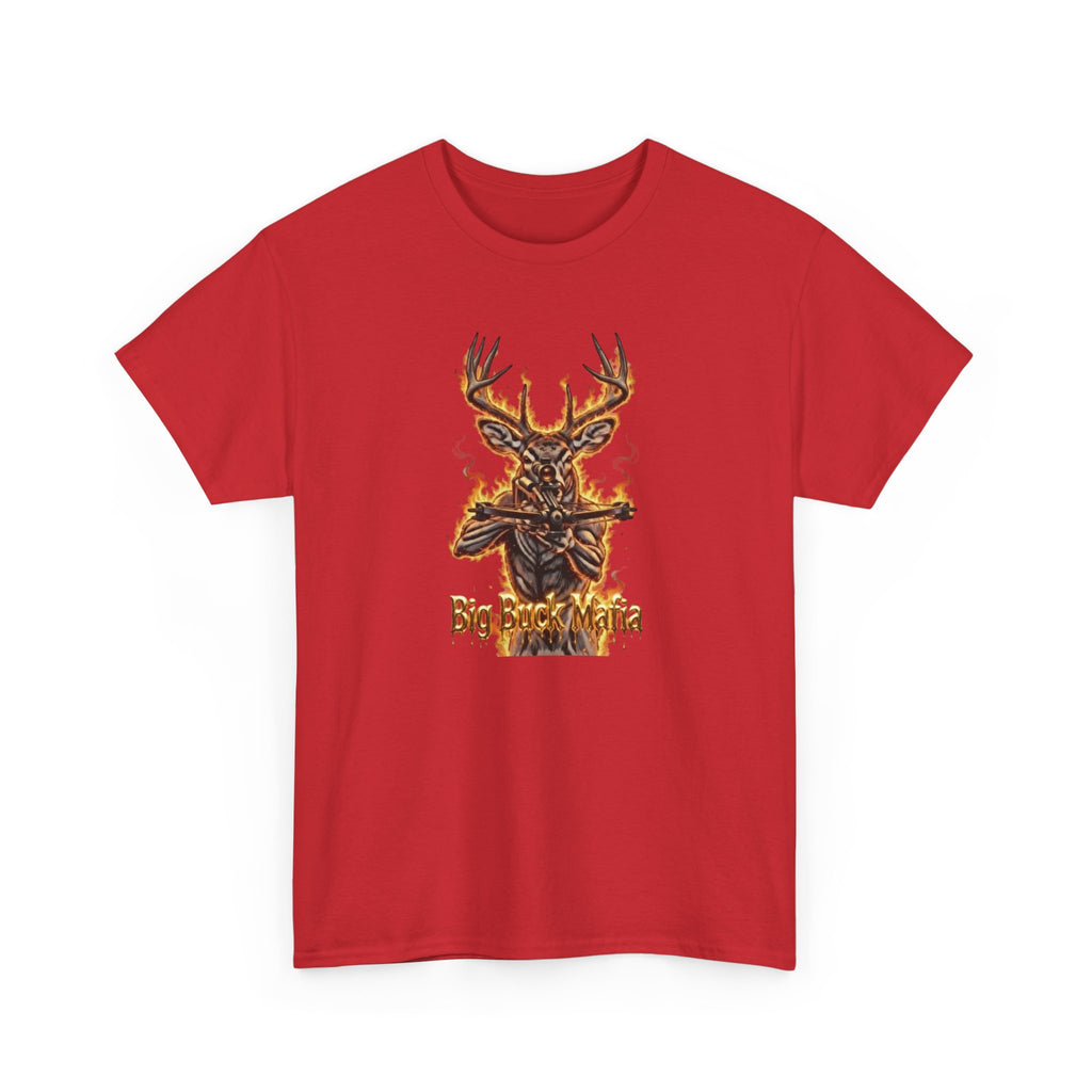 Deer Skull Flame Tee — "Big Buck Mafia" Hunting Graphic T-Shirt