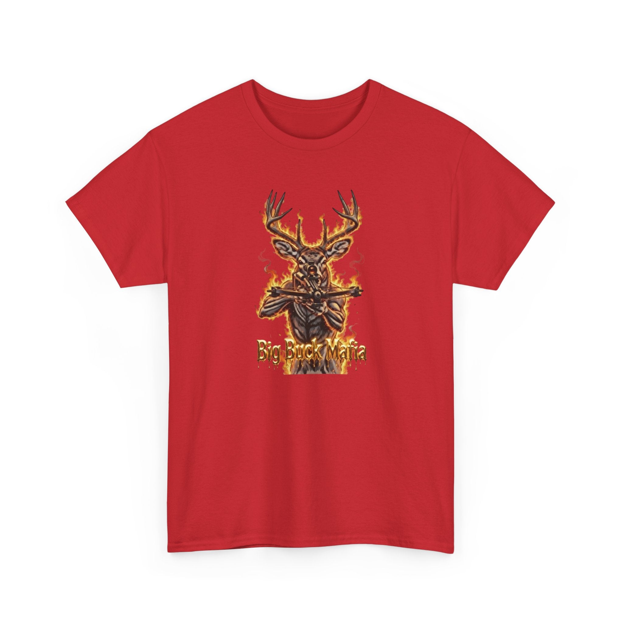 Deer Skull Flame Tee — "Big Buck Mafia" Hunting Graphic T-Shirt