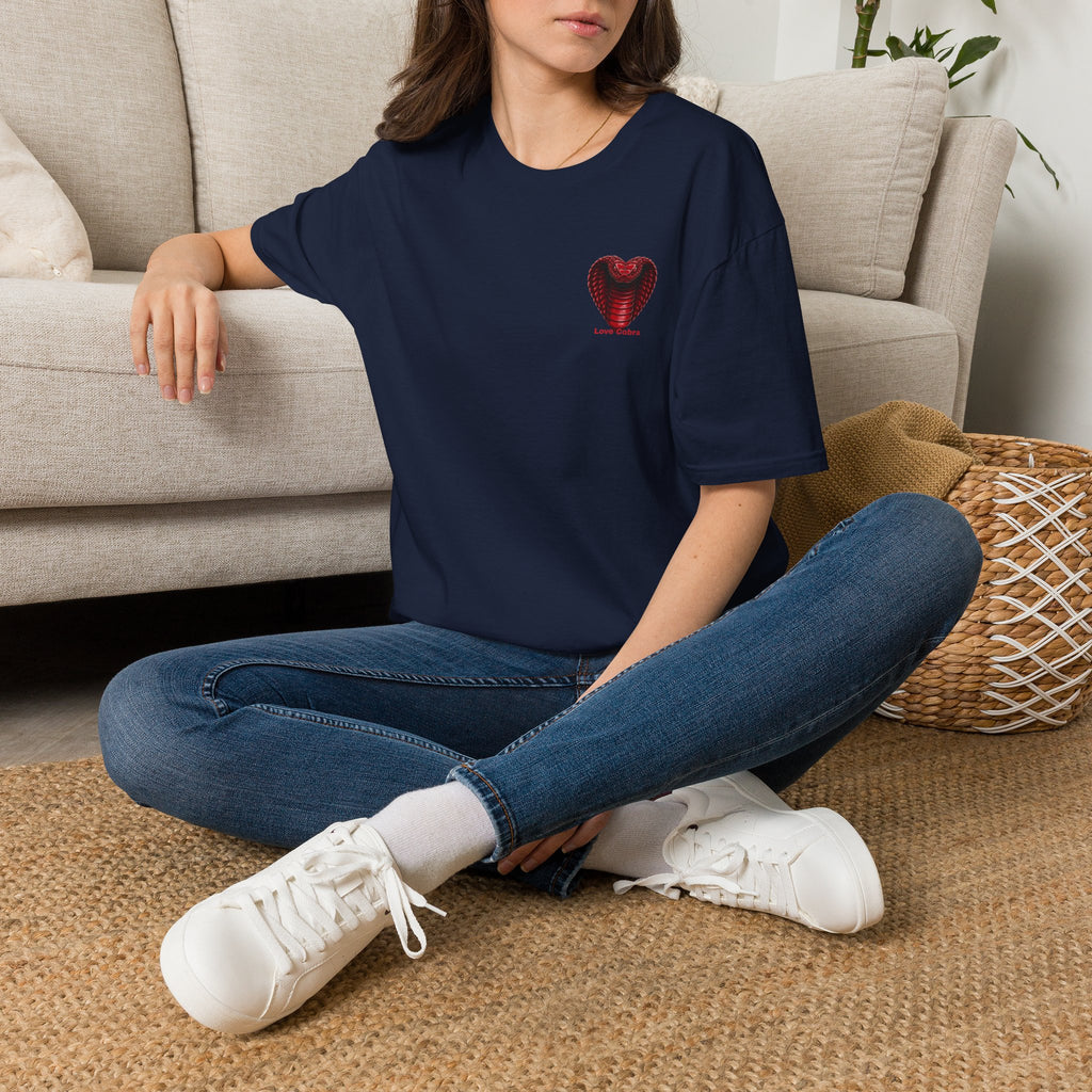 Heart Cobra T‑Shirt — 'Love Bites' Snake Heart Graphic Tee