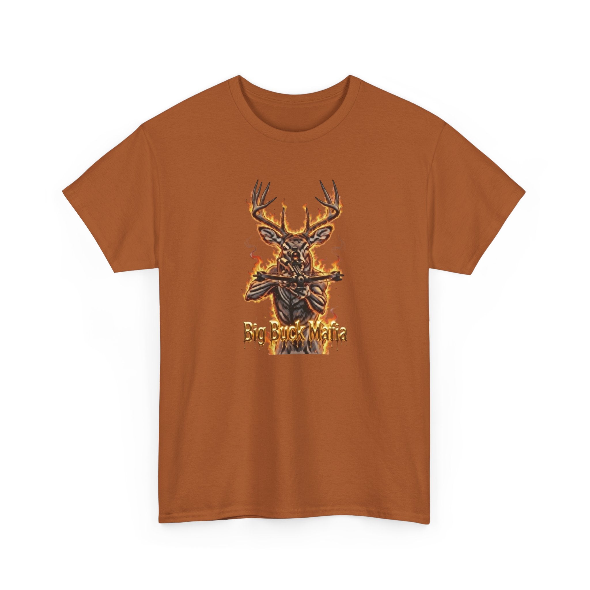 Deer Skull Flame Tee — "Big Buck Mafia" Hunting Graphic T-Shirt