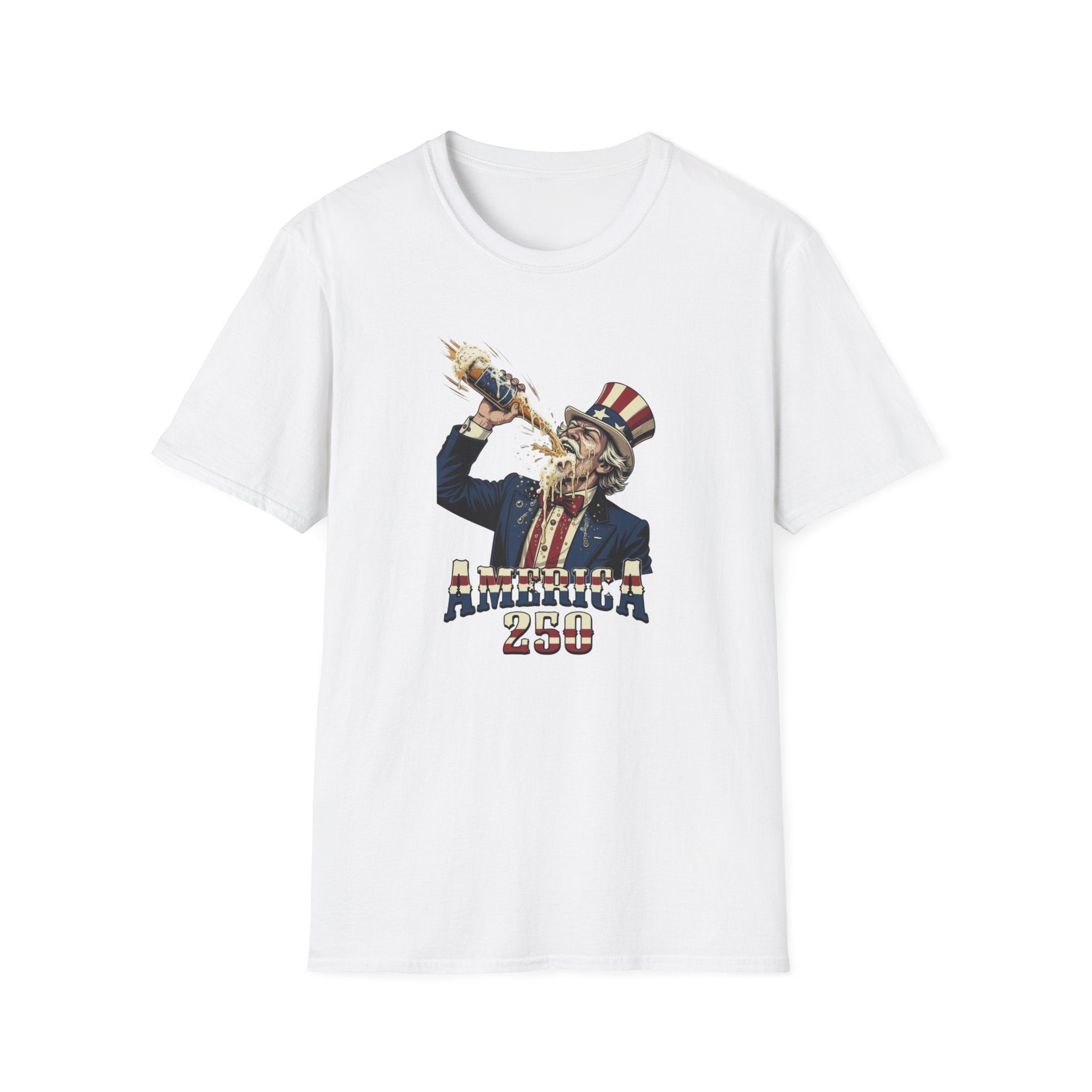 T-Shirt — Patriotic Uncle Sam Beer Chug Graphic (America 250)