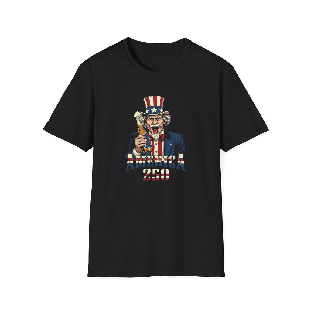Uncle Sam Beer Graphic T-Shirt — Patriotic "America 250" Party Tee