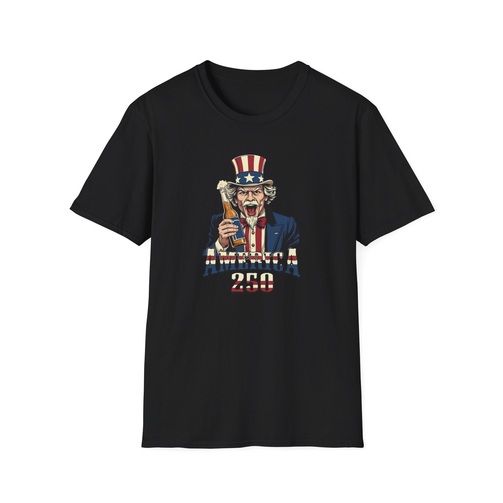 Uncle Sam Beer Graphic T-Shirt — Patriotic "America 250" Party Tee