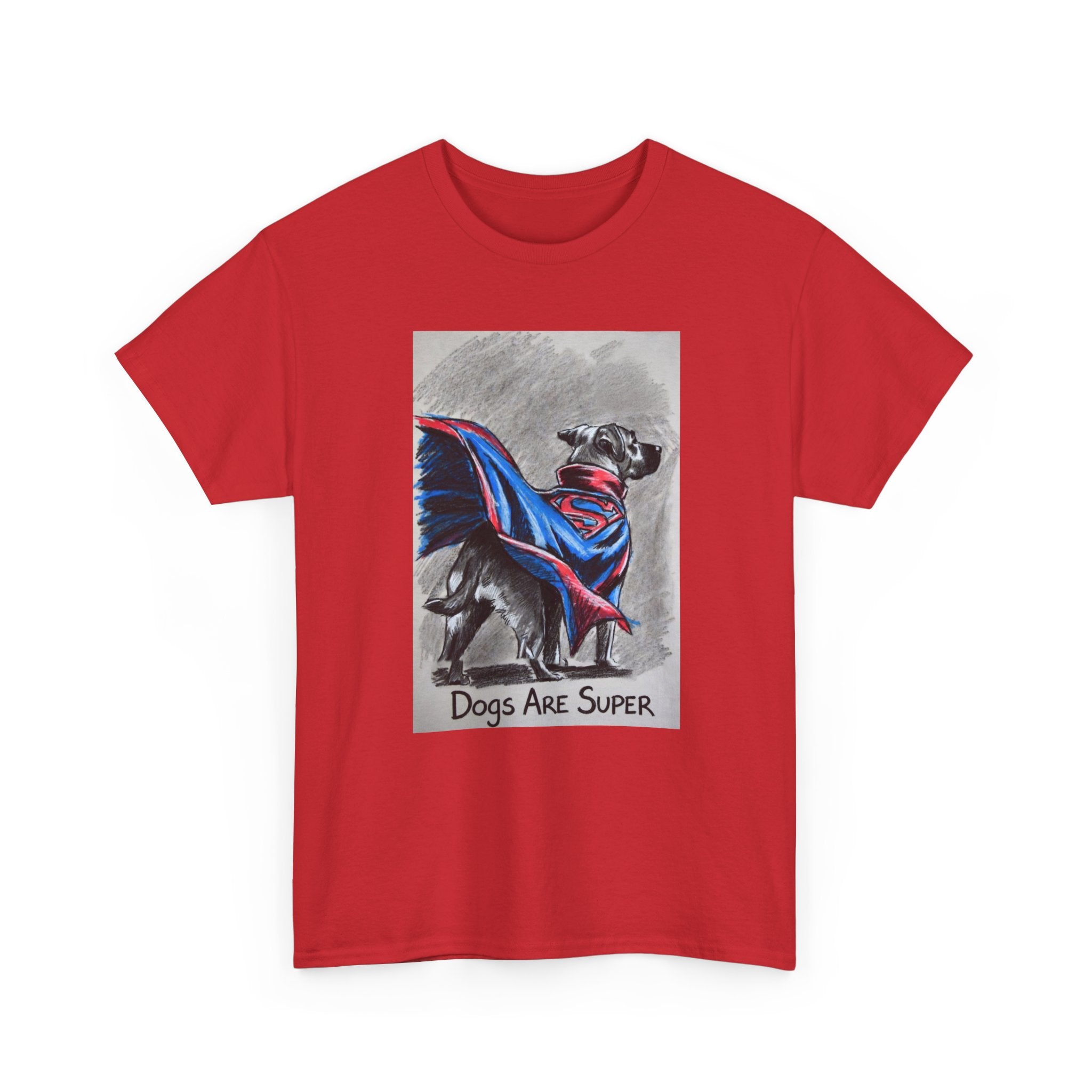 Dog Lover T‑Shirt — "Dogs Are Super" Superhero Dog Graphic Tee