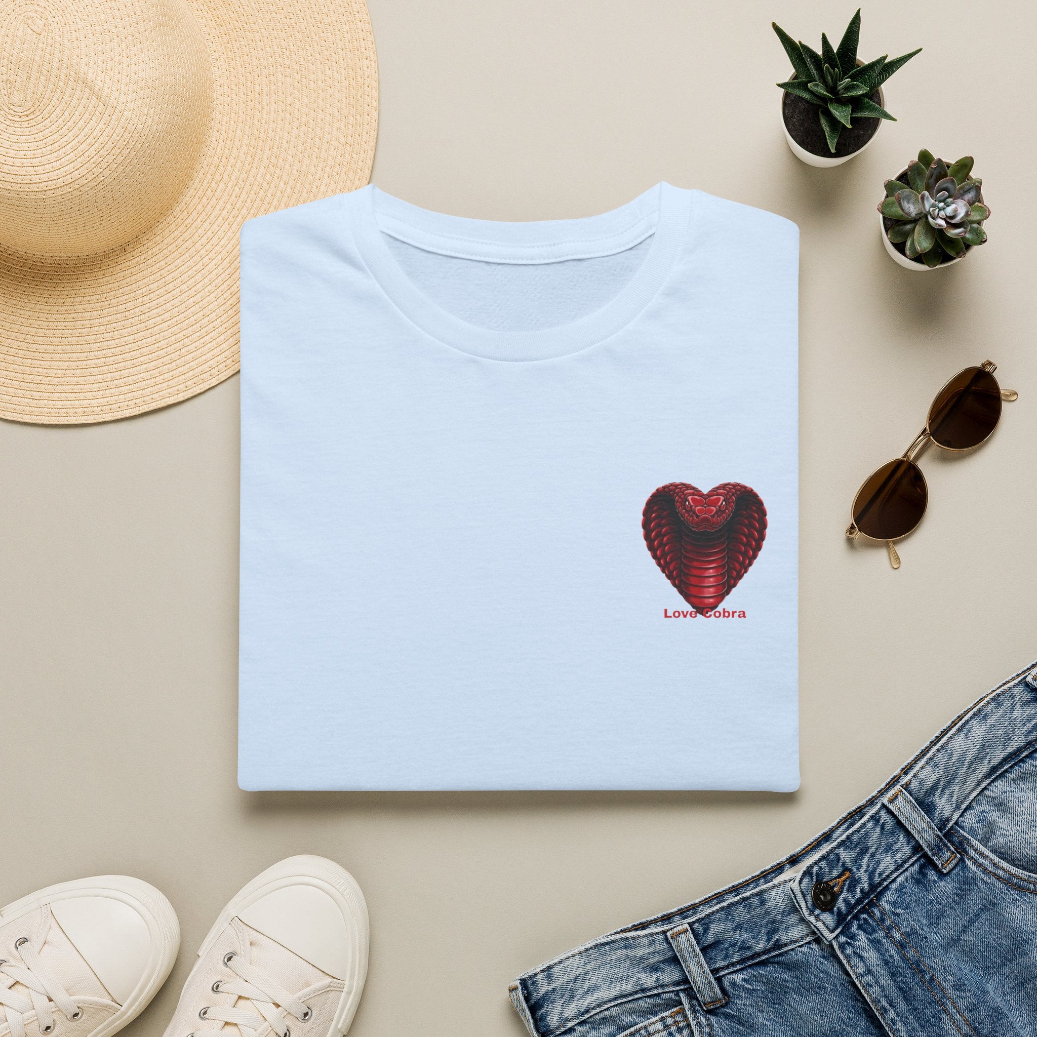 Heart Cobra T‑Shirt — 'Love Bites' Snake Heart Graphic Tee