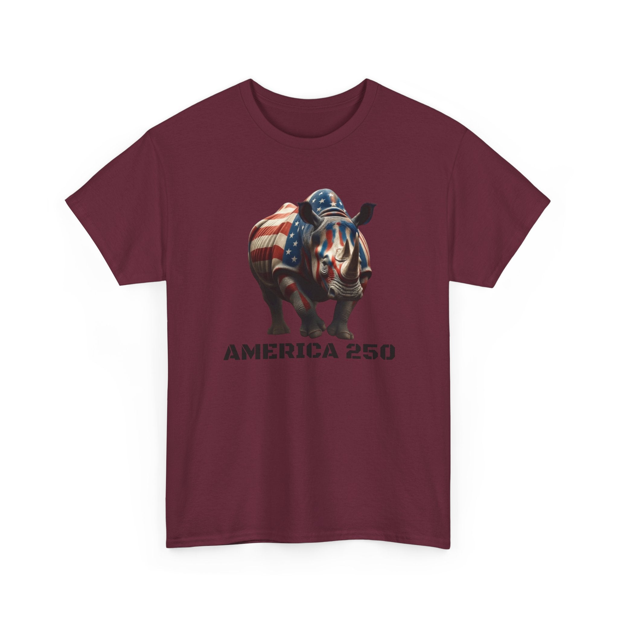 T-Shirt — America 250 Patriotic Rhinoceros Tee