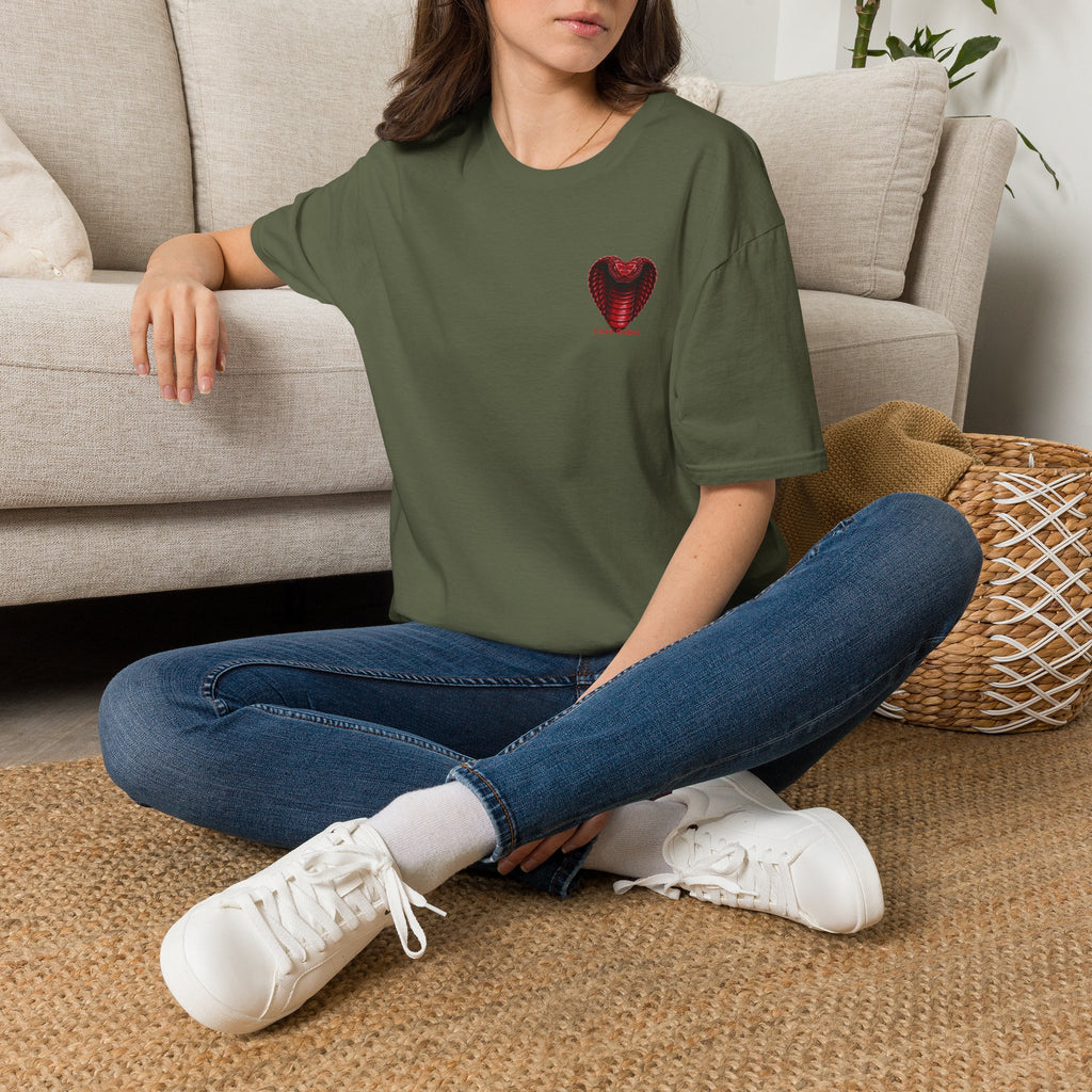 Heart Cobra T‑Shirt — 'Love Bites' Snake Heart Graphic Tee