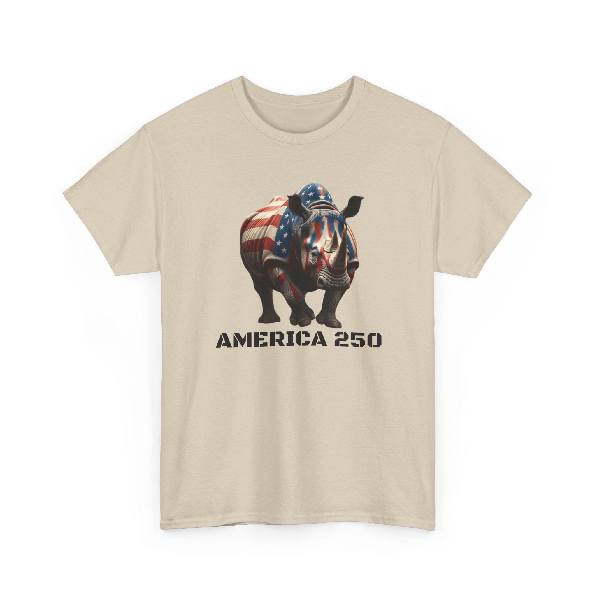 T-Shirt — America 250 Patriotic Rhinoceros Tee