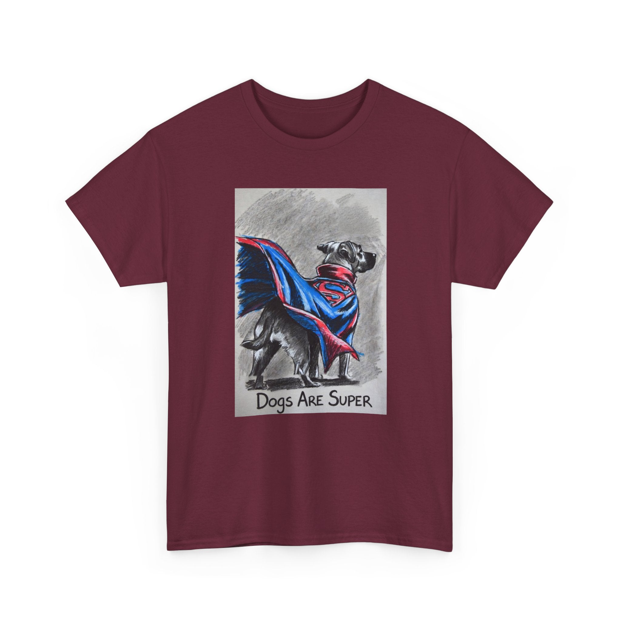 Dog Lover T‑Shirt — "Dogs Are Super" Superhero Dog Graphic Tee