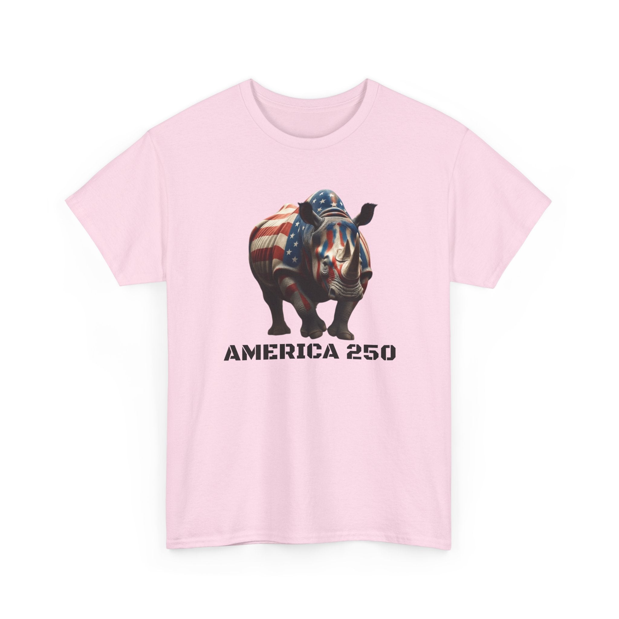 T-Shirt — America 250 Patriotic Rhinoceros Tee
