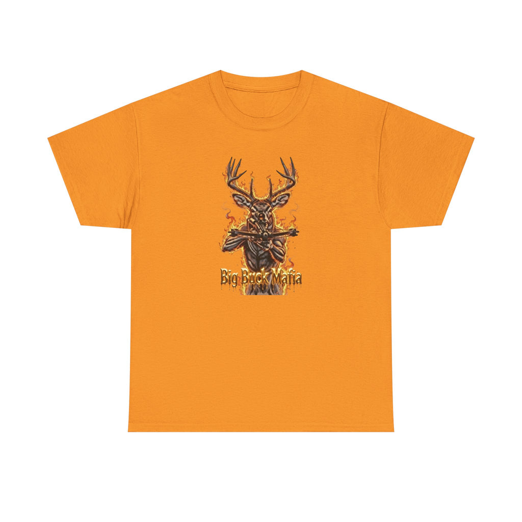 Deer Skull Flame Tee — "Big Buck Mafia" Hunting Graphic T-Shirt