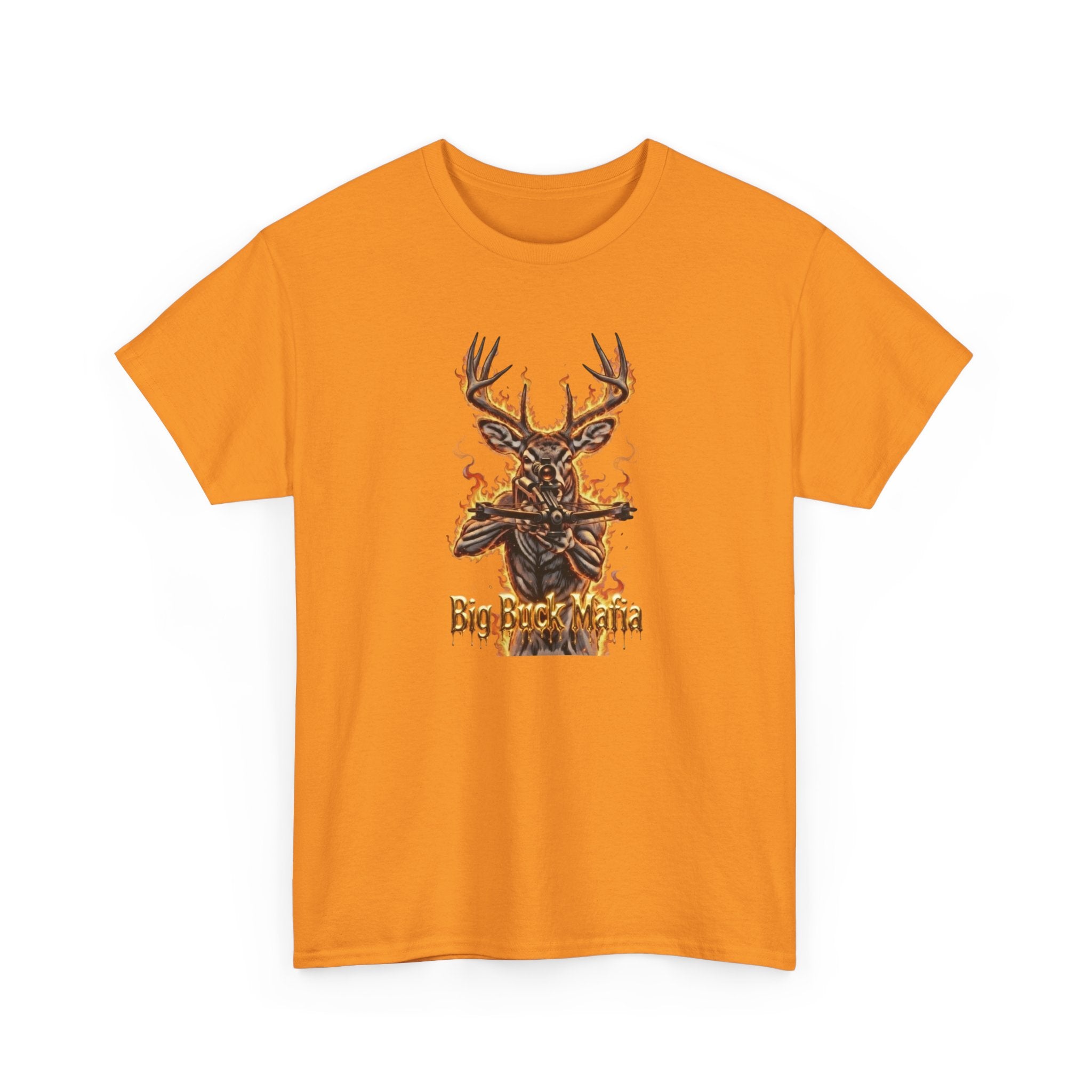 Deer Skull Flame Tee — "Big Buck Mafia" Hunting Graphic T-Shirt